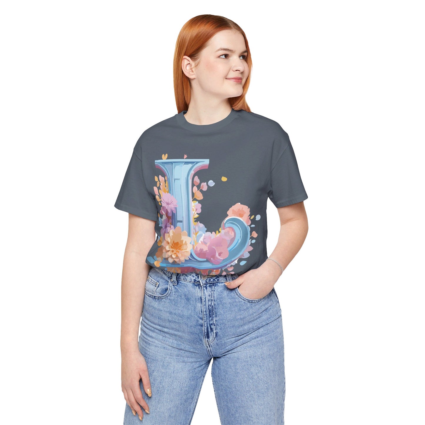 Natural Cotton Tee Shirt - Letters Collection - L Printify