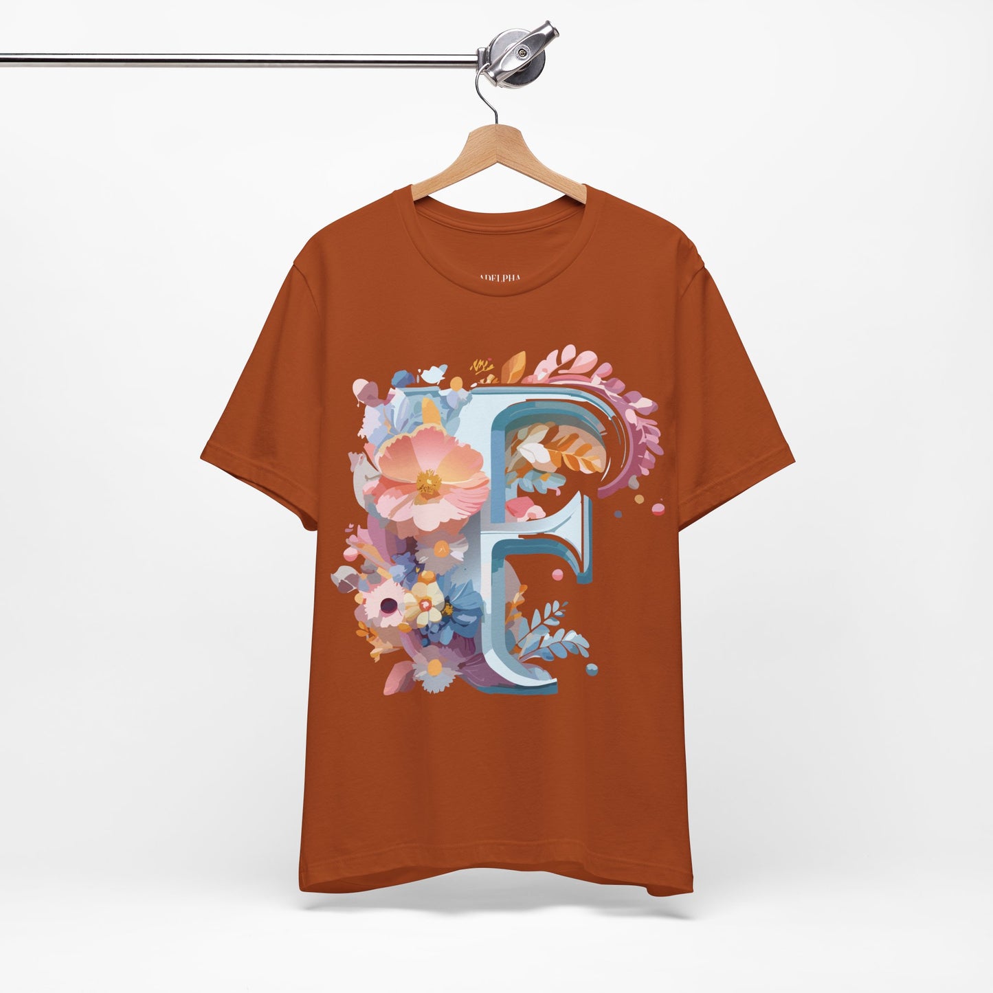 Natural Cotton Tee Shirt - Letters Collection - F Printify