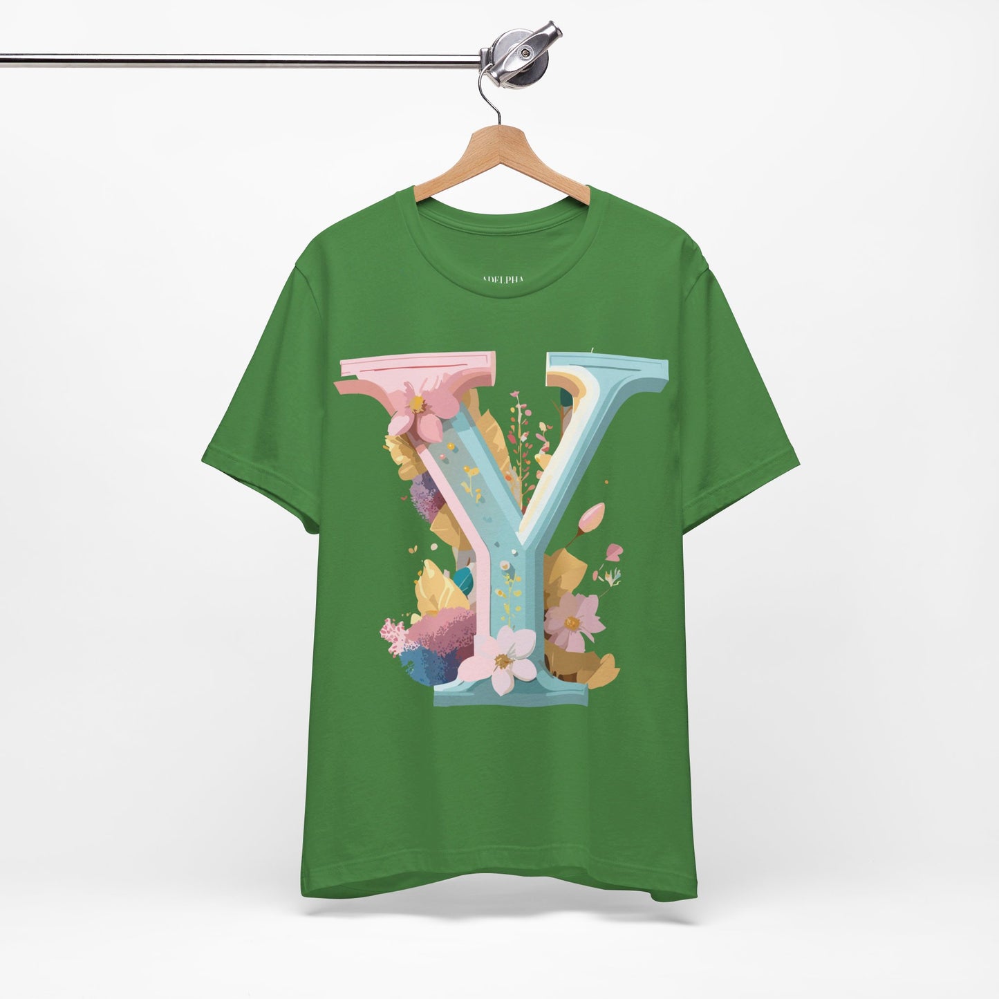Natural Cotton Tee Shirt - Letters Collection - Y Printify