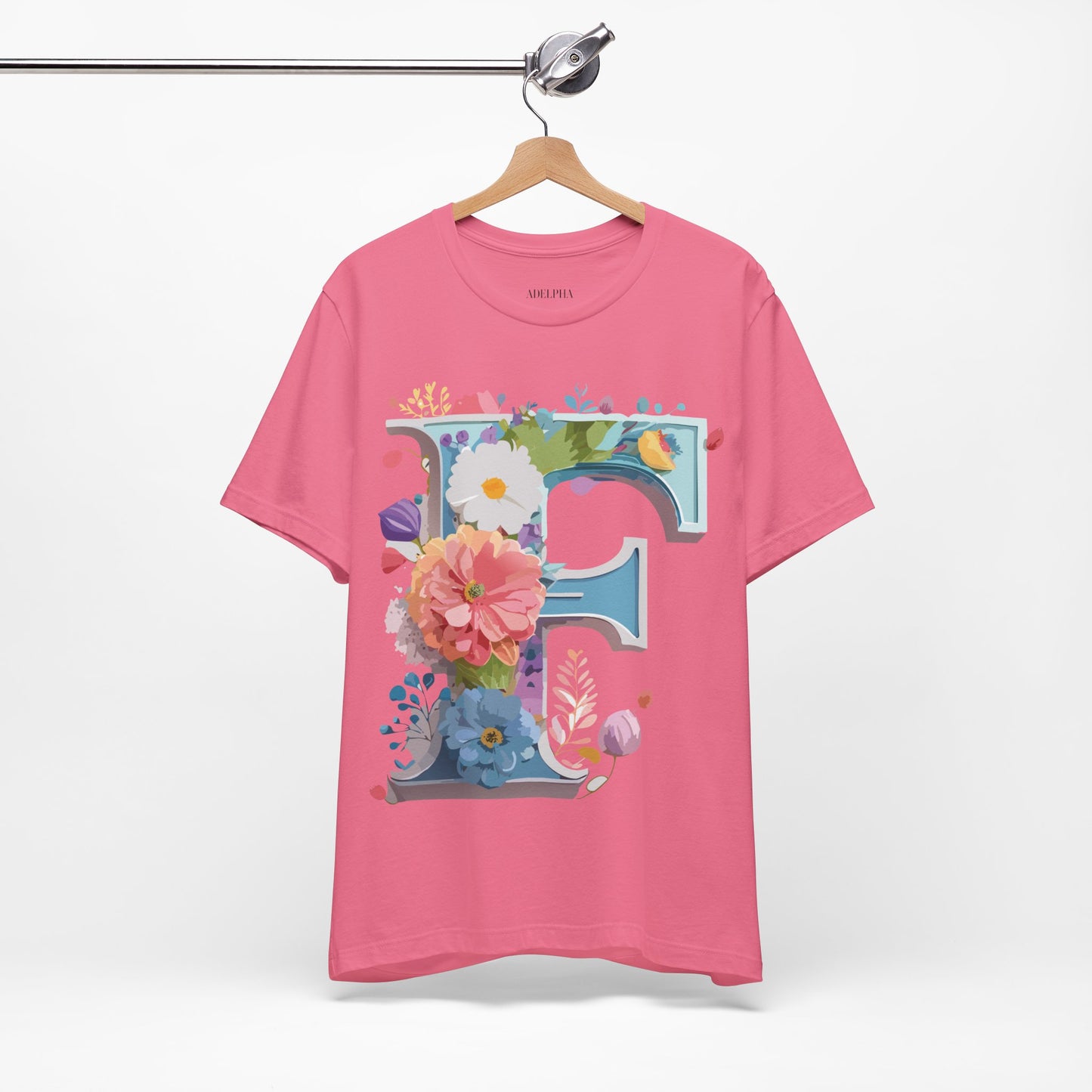 Natural Cotton Tee Shirt - Letters Collection - F Printify