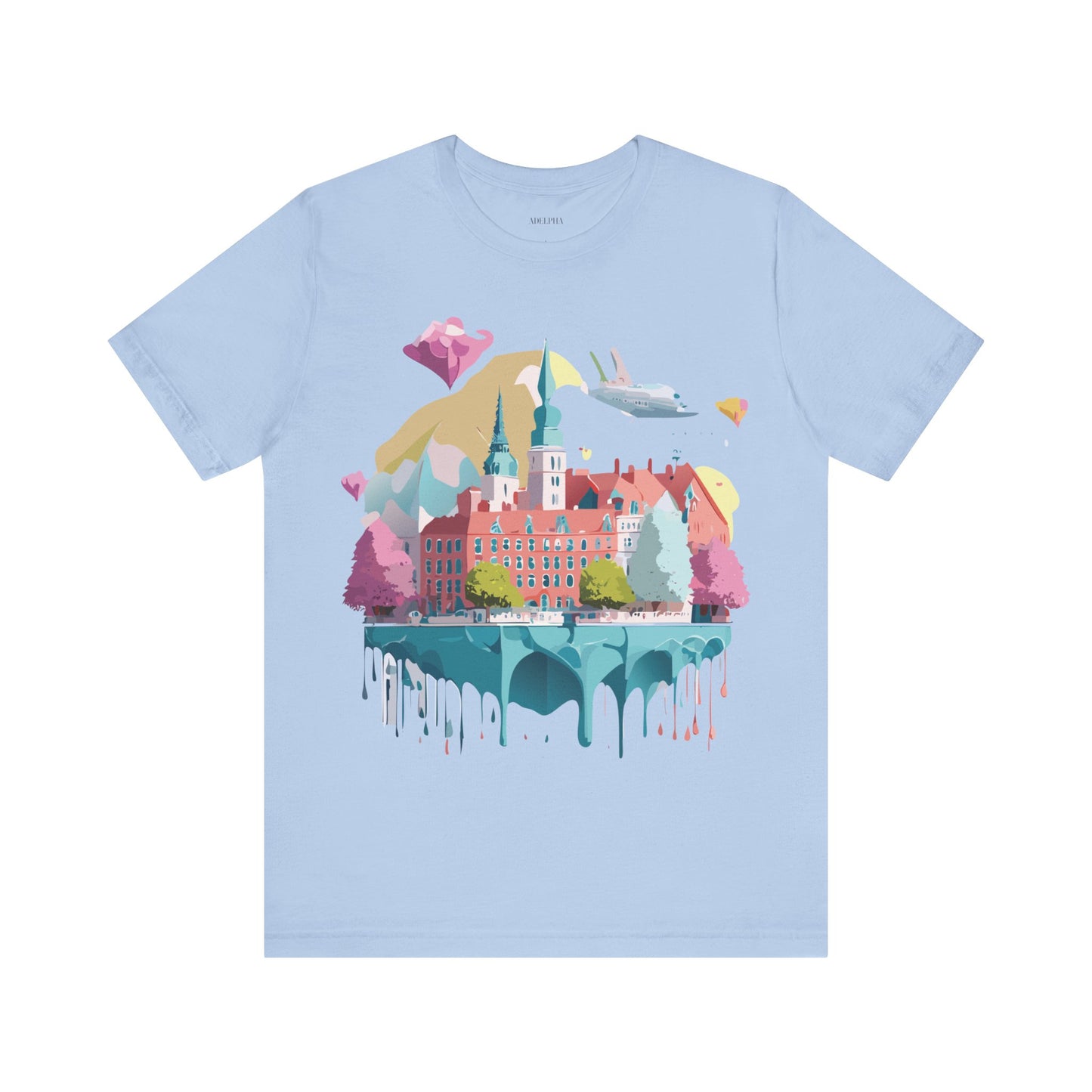Natural Cotton Tee Shirt - Beautiful Places Collection - Warnemünde and Rostock - Germany Printify