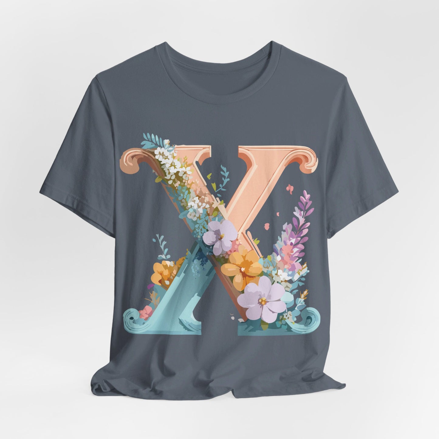 Natural Cotton Tee Shirt - Letters Collection - X Printify