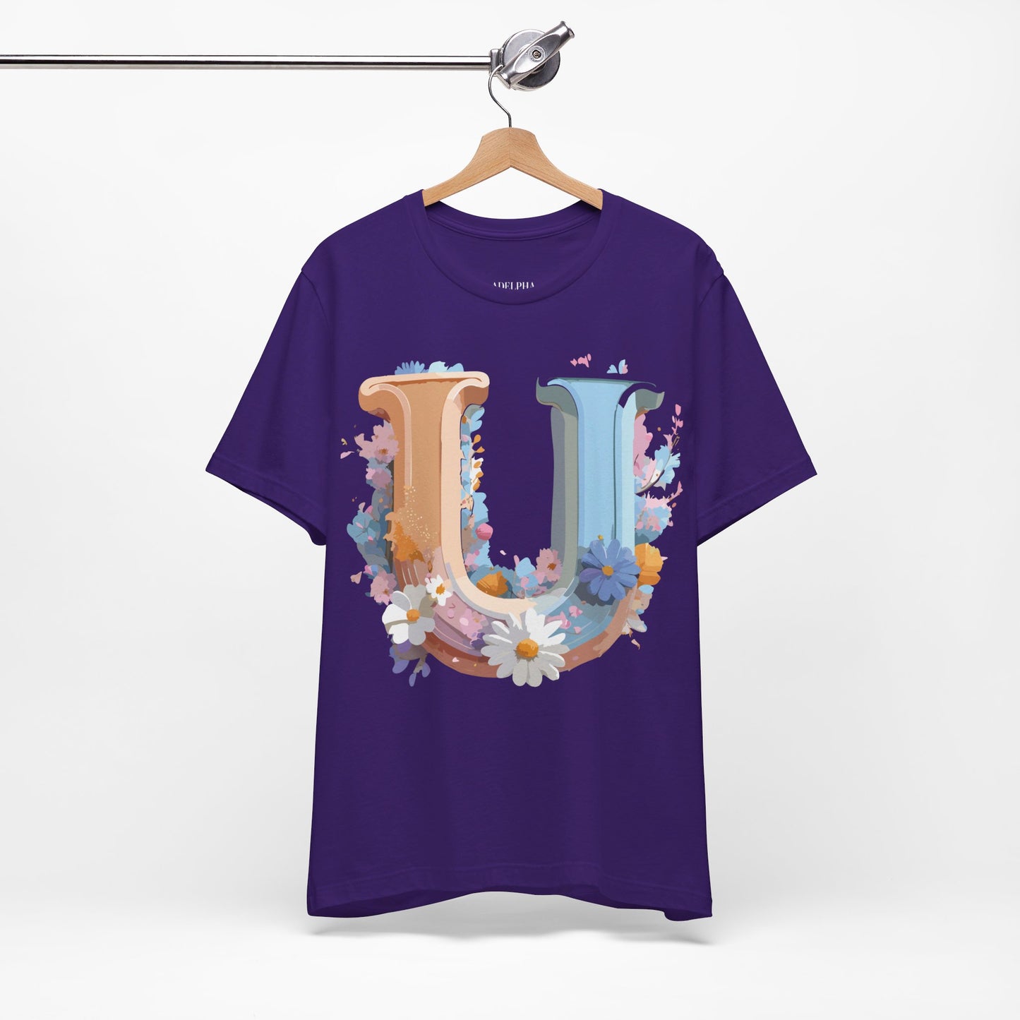 Natural Cotton Tee Shirt - Letters Collection - U Printify