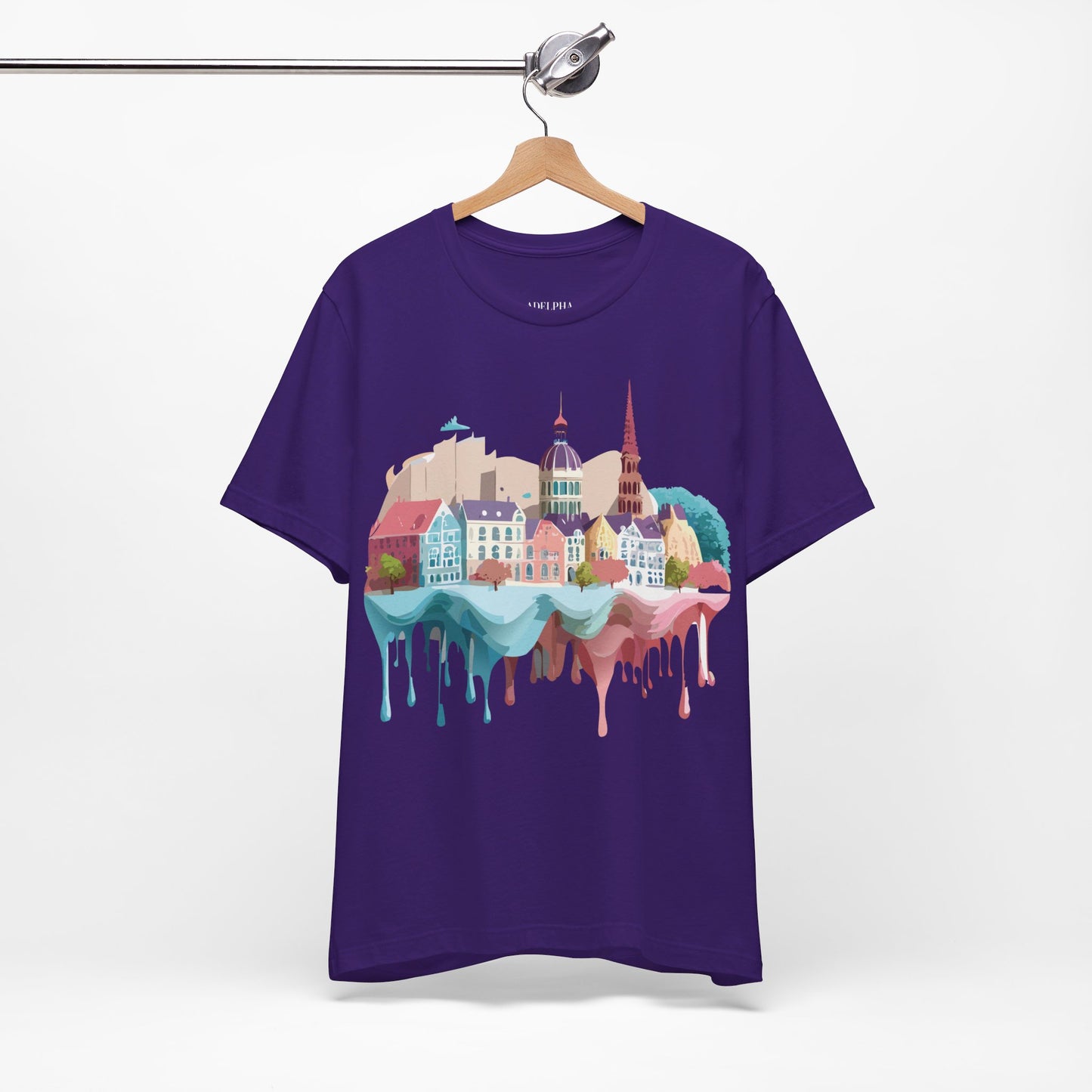 Natural Cotton Tee Shirt - Beautiful Places Collection - Warnemünde and Rostock - Germany Printify