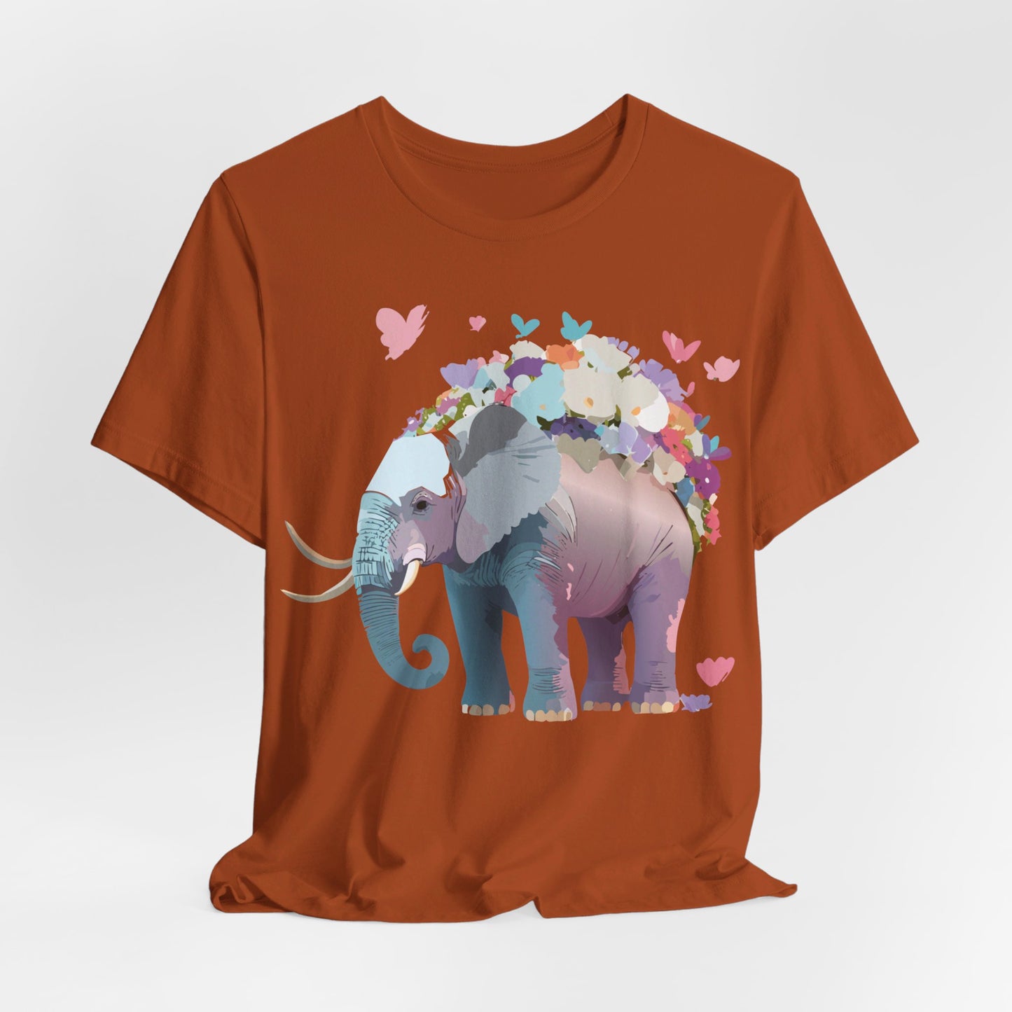 Natural Cotton Tee Shirt with Elephant Printify