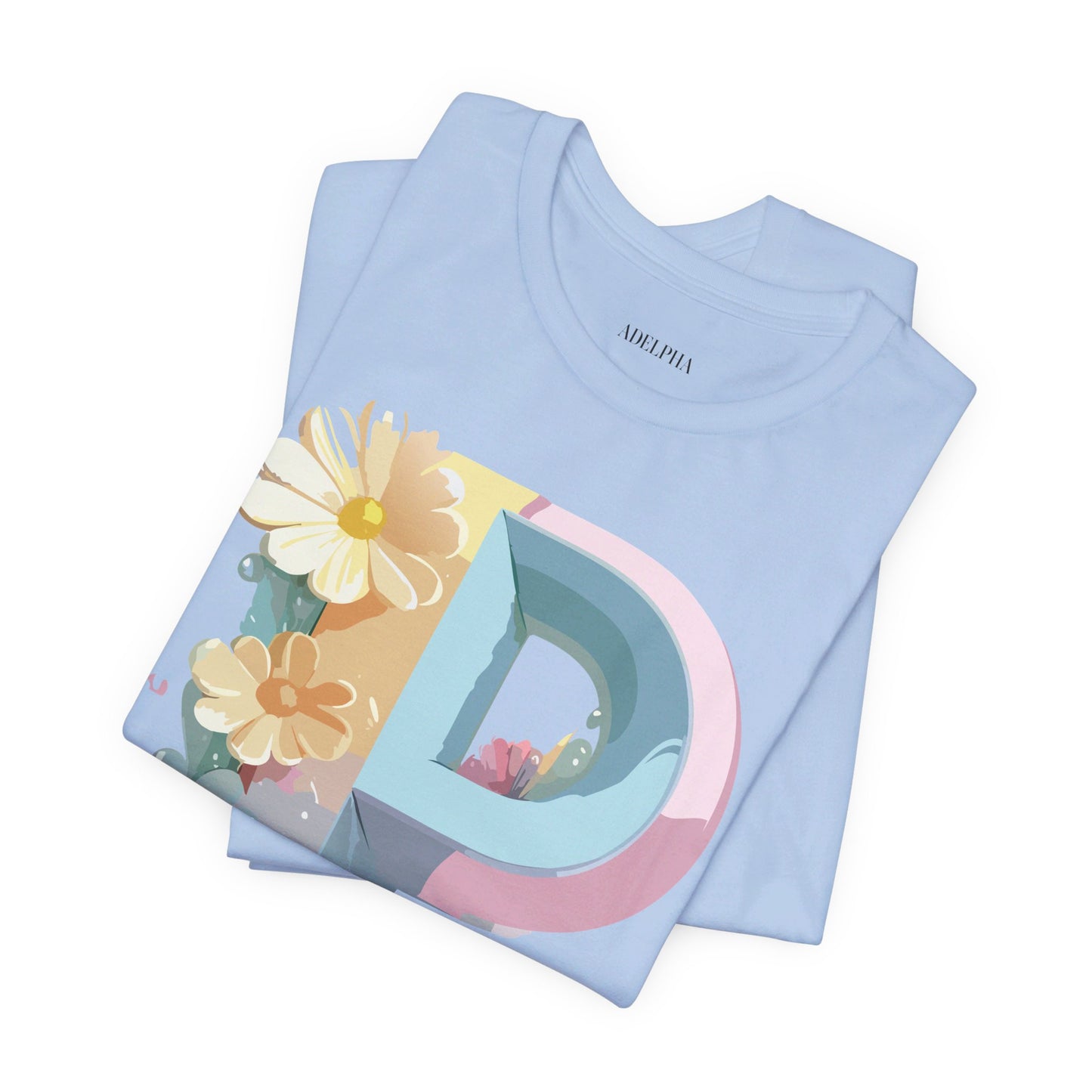 Natural Cotton Tee Shirt - Letters Collection - P Printify