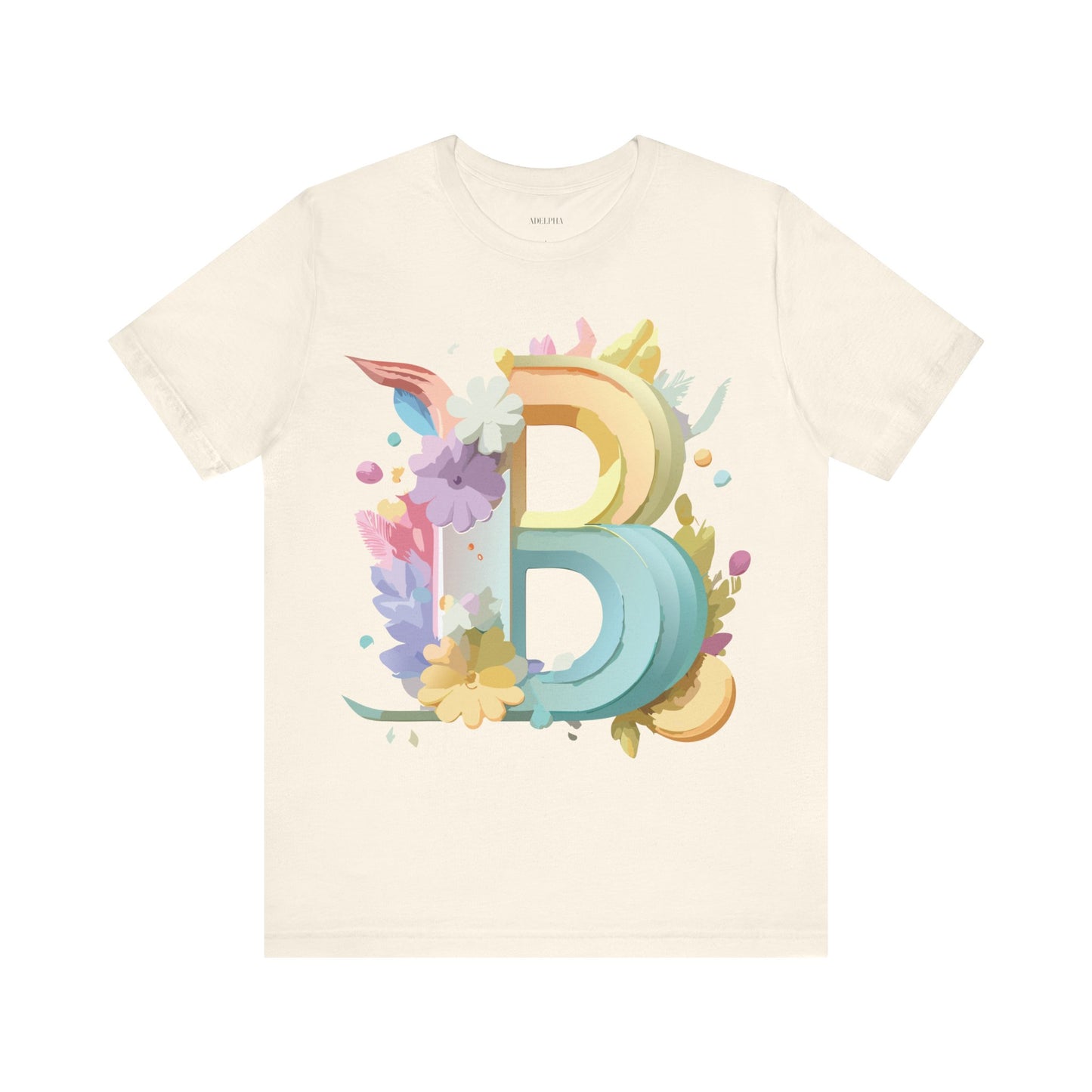Natural Cotton Tee Shirt - Letters Collection - B Printify