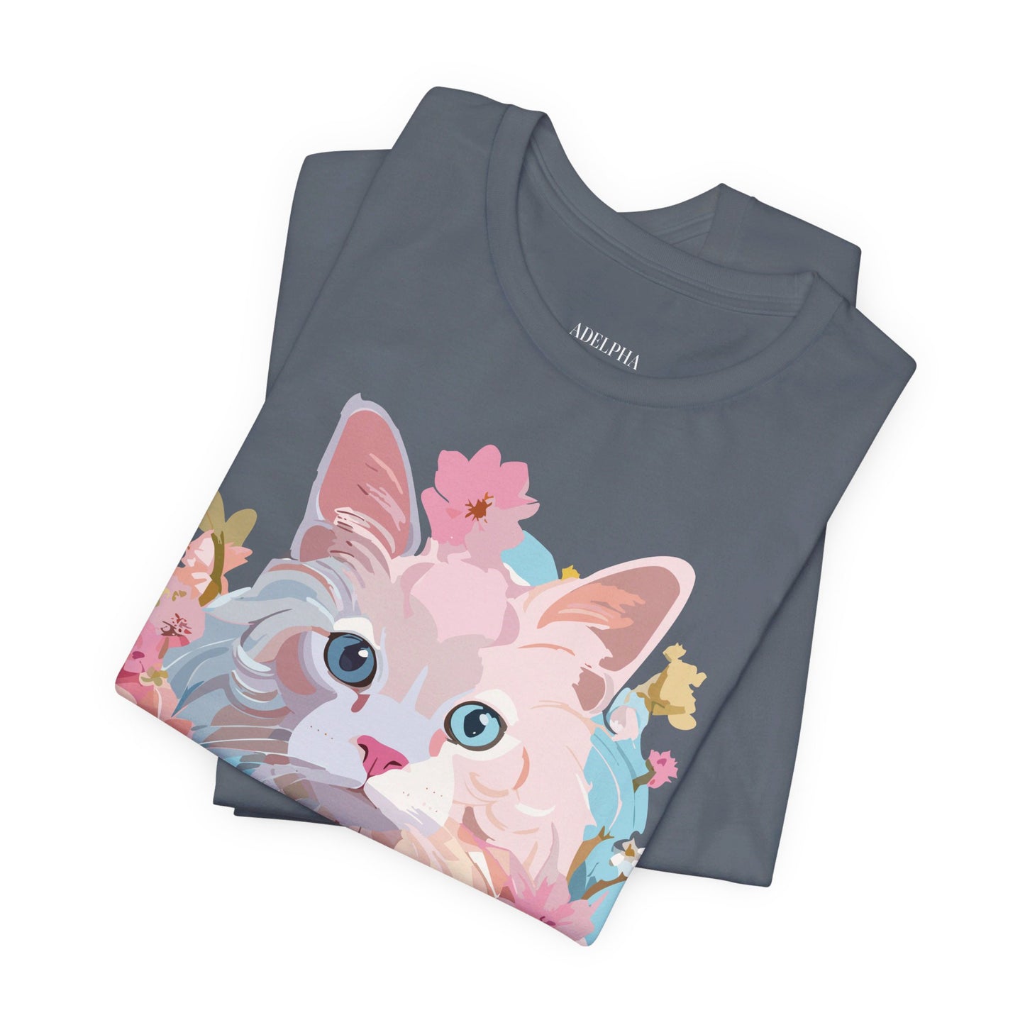 Natural Cotton Tee Shirt with Cat Printify