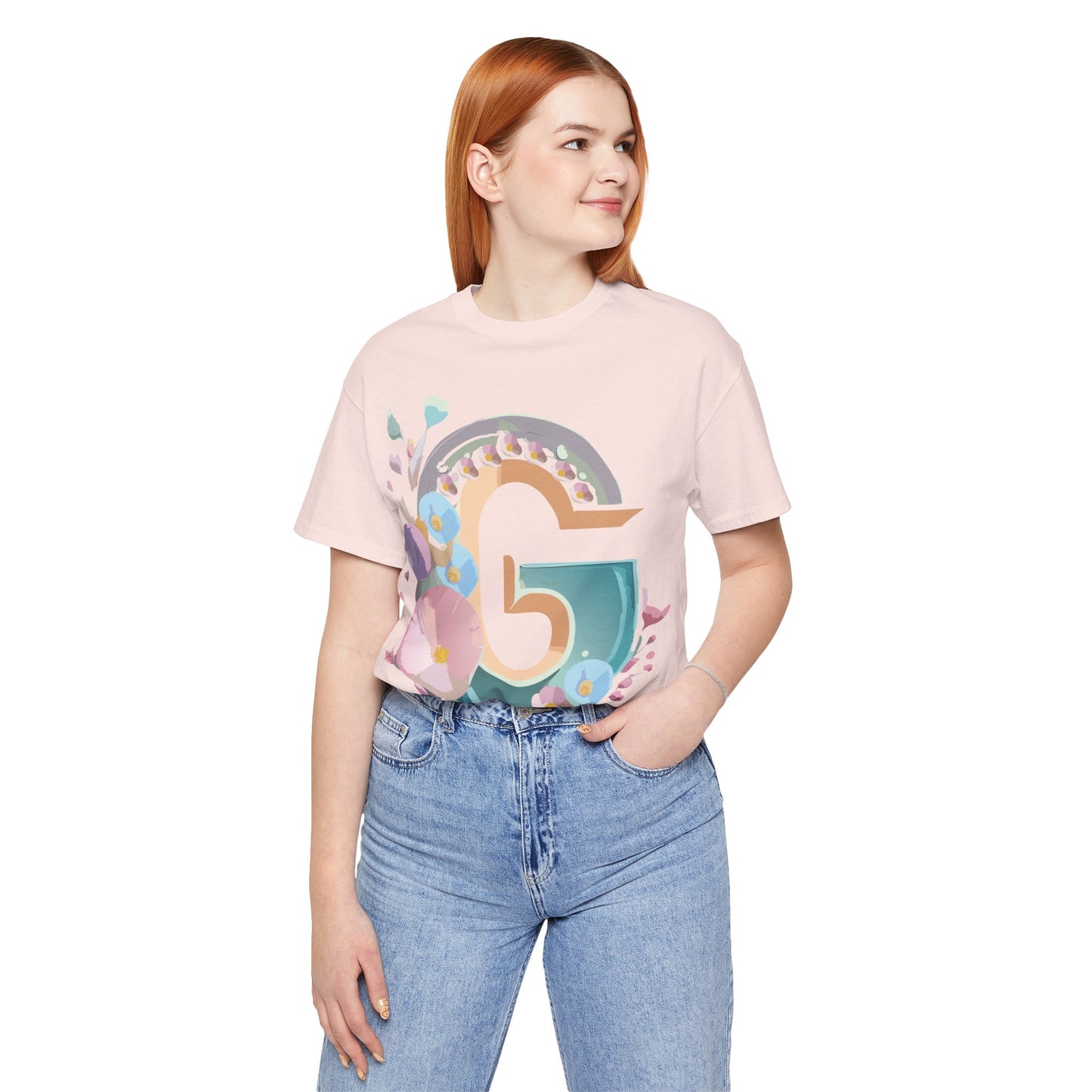 Natural Cotton Tee Shirt - Letters Collection - G Printify