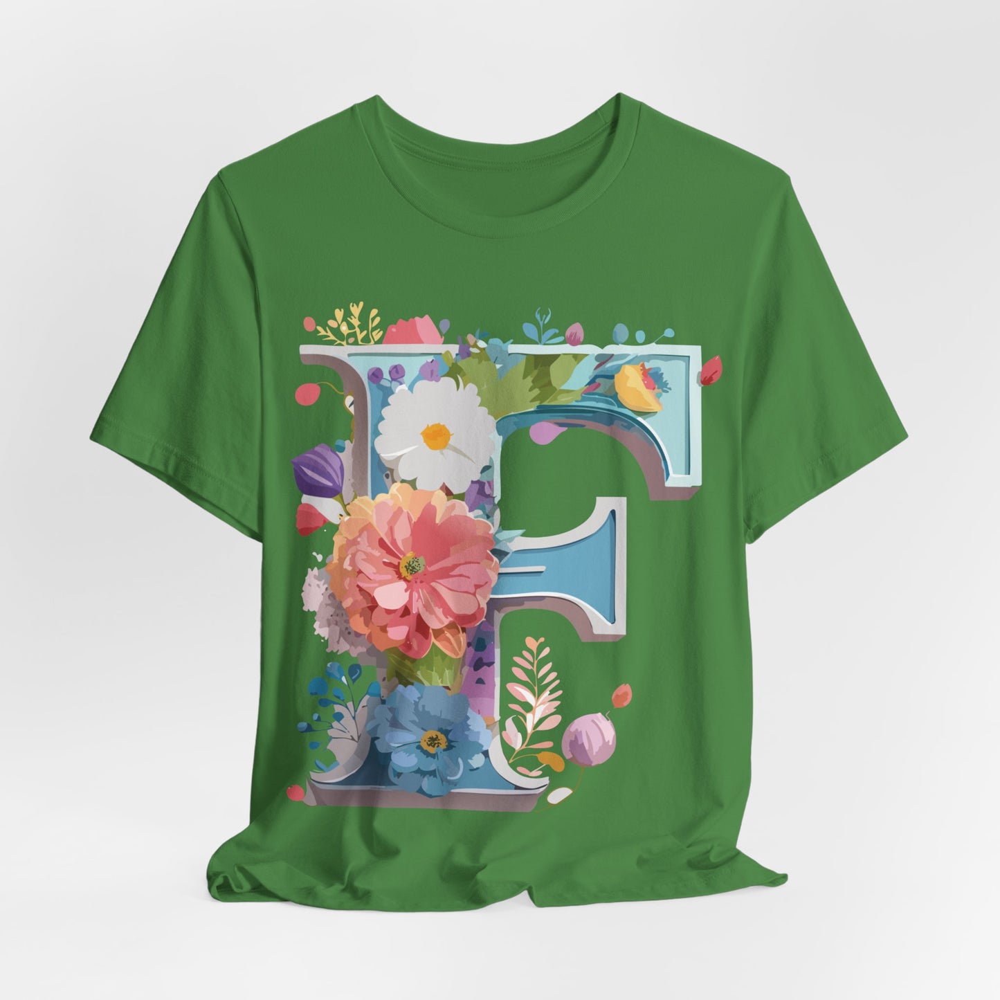 Natural Cotton Tee Shirt - Letters Collection - F Printify