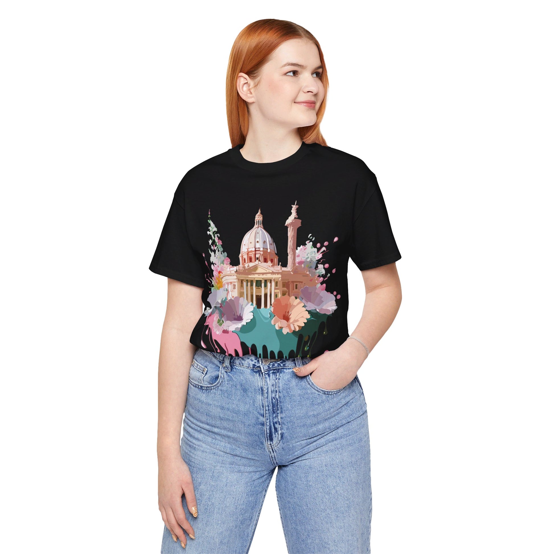 Natural Cotton Tee Shirt - Beautiful Places Collection - Rome Printify