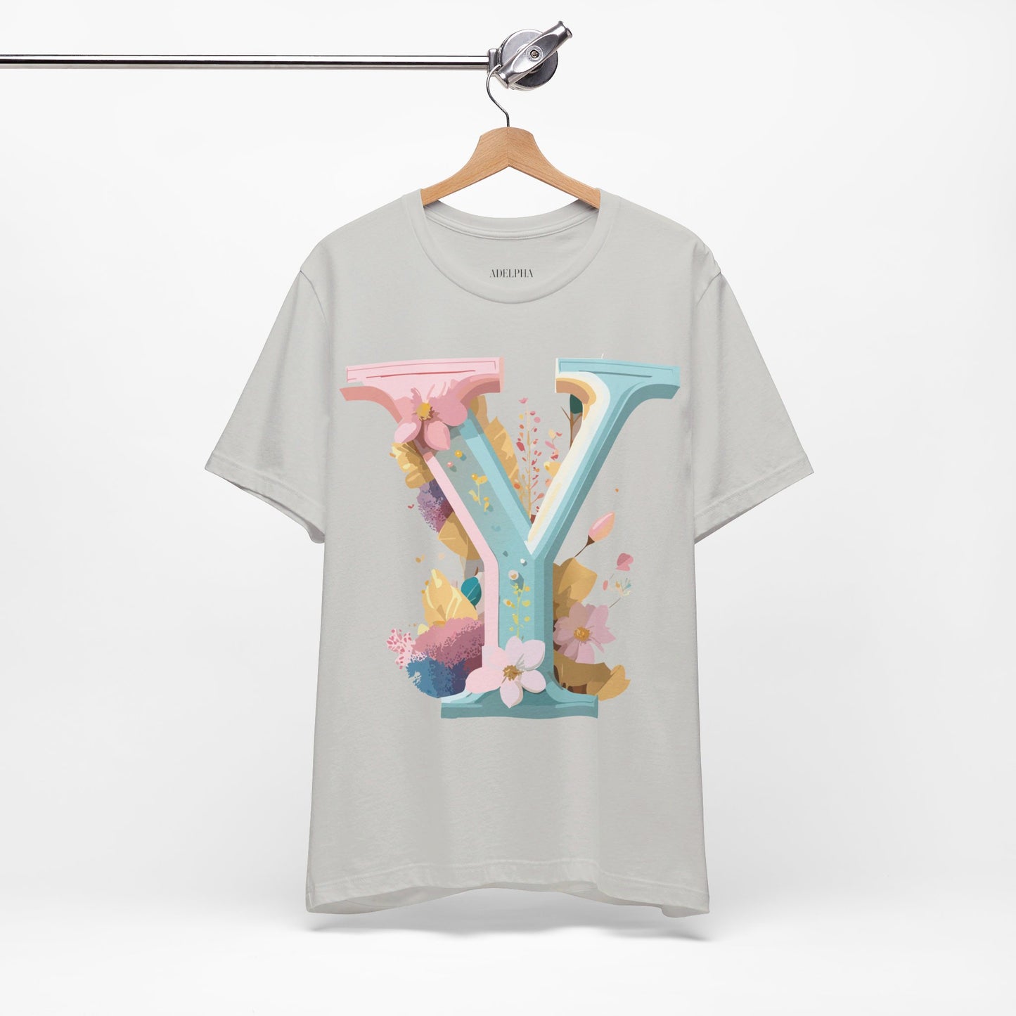 Natural Cotton Tee Shirt - Letters Collection - Y Printify