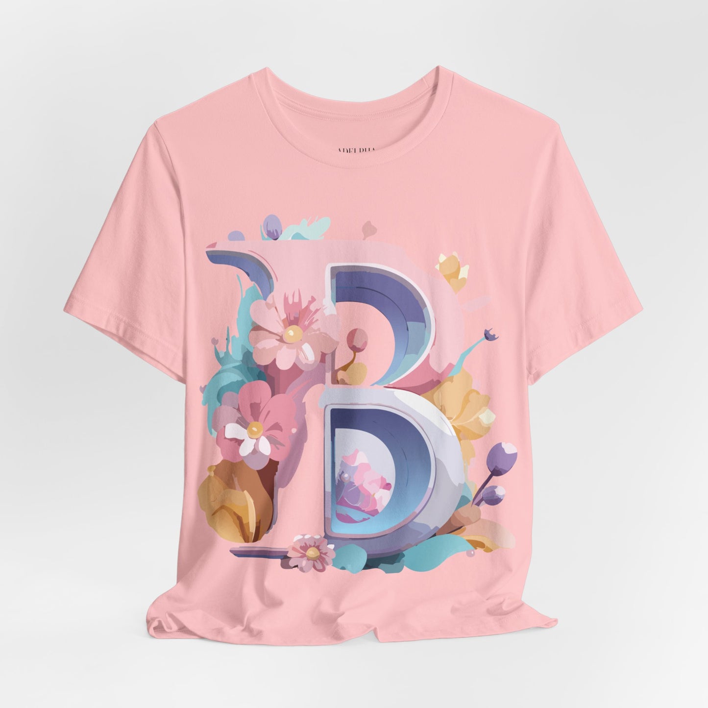 Natural Cotton Tee Shirt - Letters Collection - B Printify