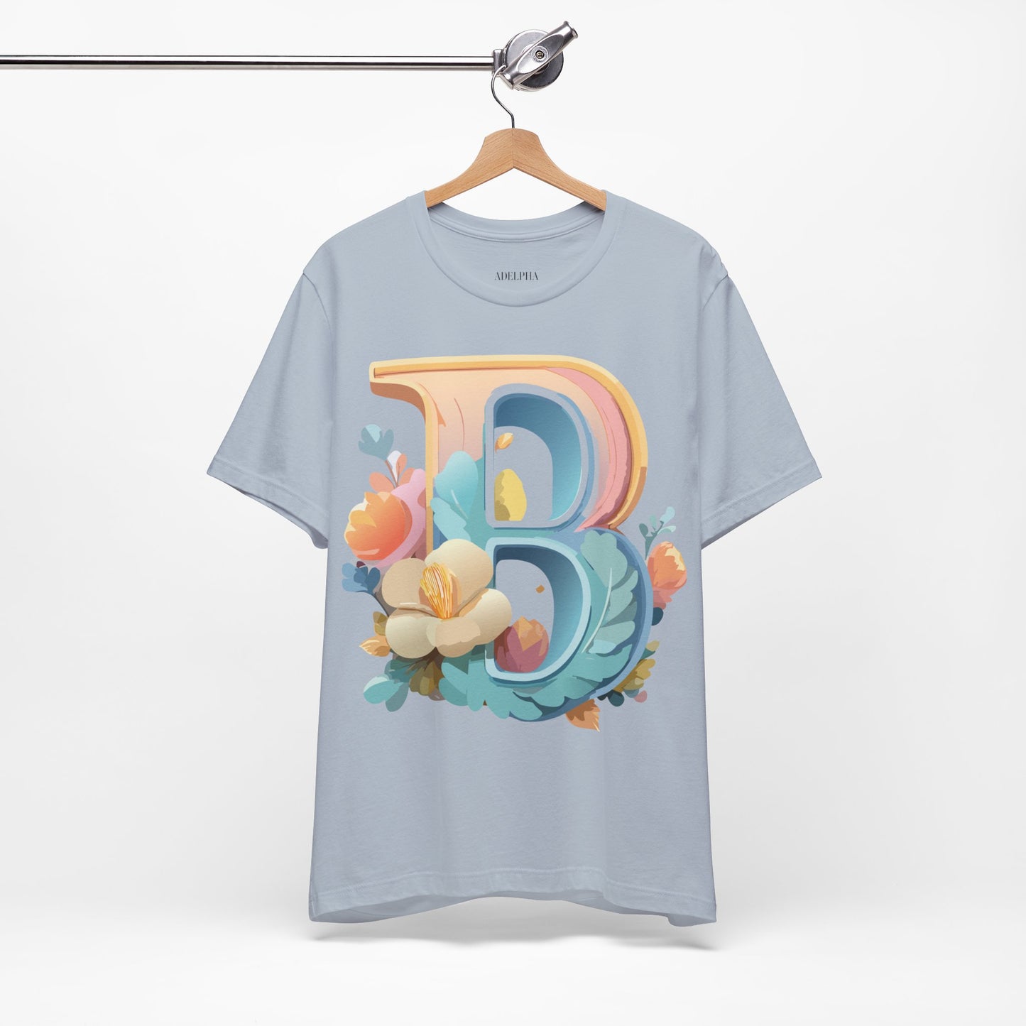 Natural Cotton Tee Shirt - Letters Collection - B Printify
