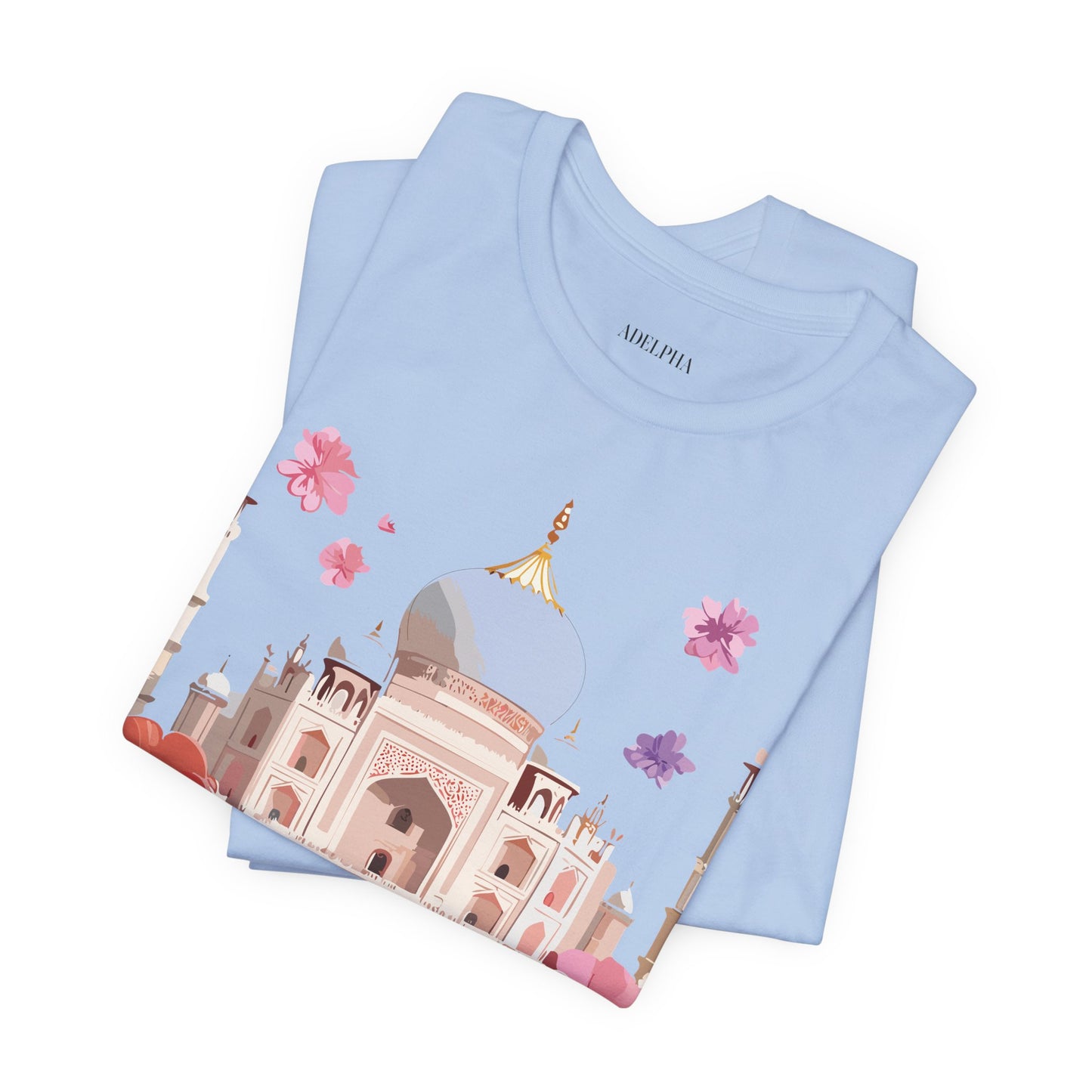 Natural Cotton Tee Shirt - Taj Mahal, India Printify