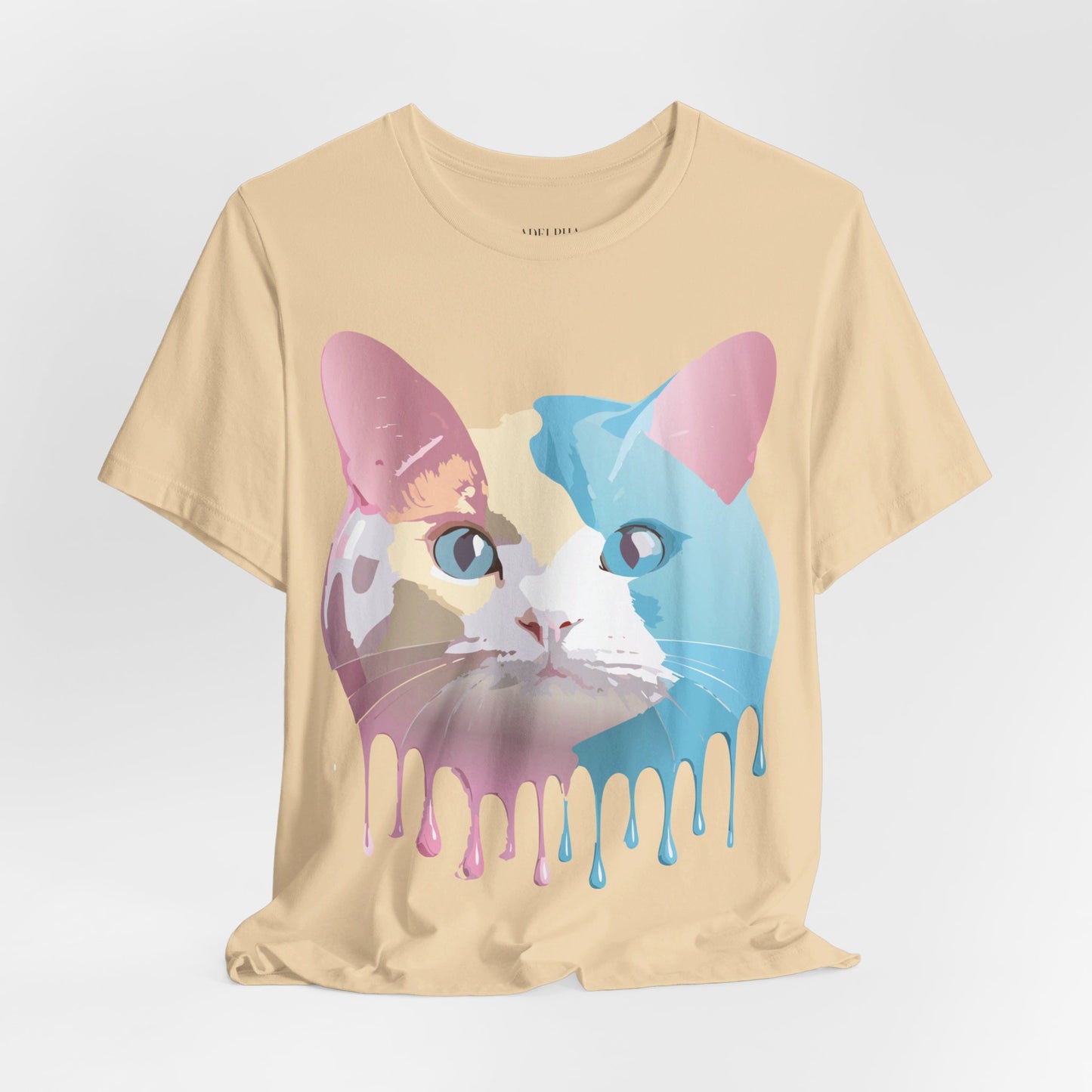 Natural Cotton Tee Shirt with Cat Printify