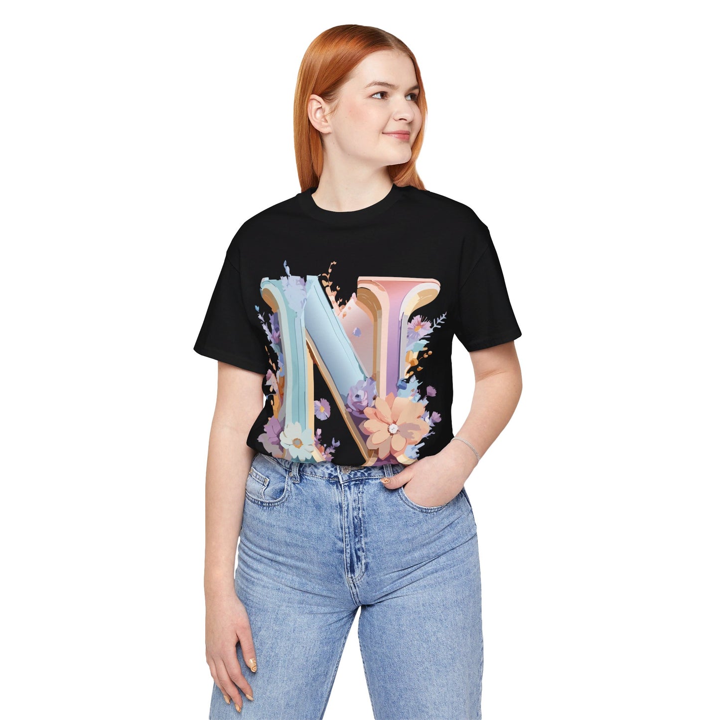 Natural Cotton Tee Shirt - Letters Collection - N Printify