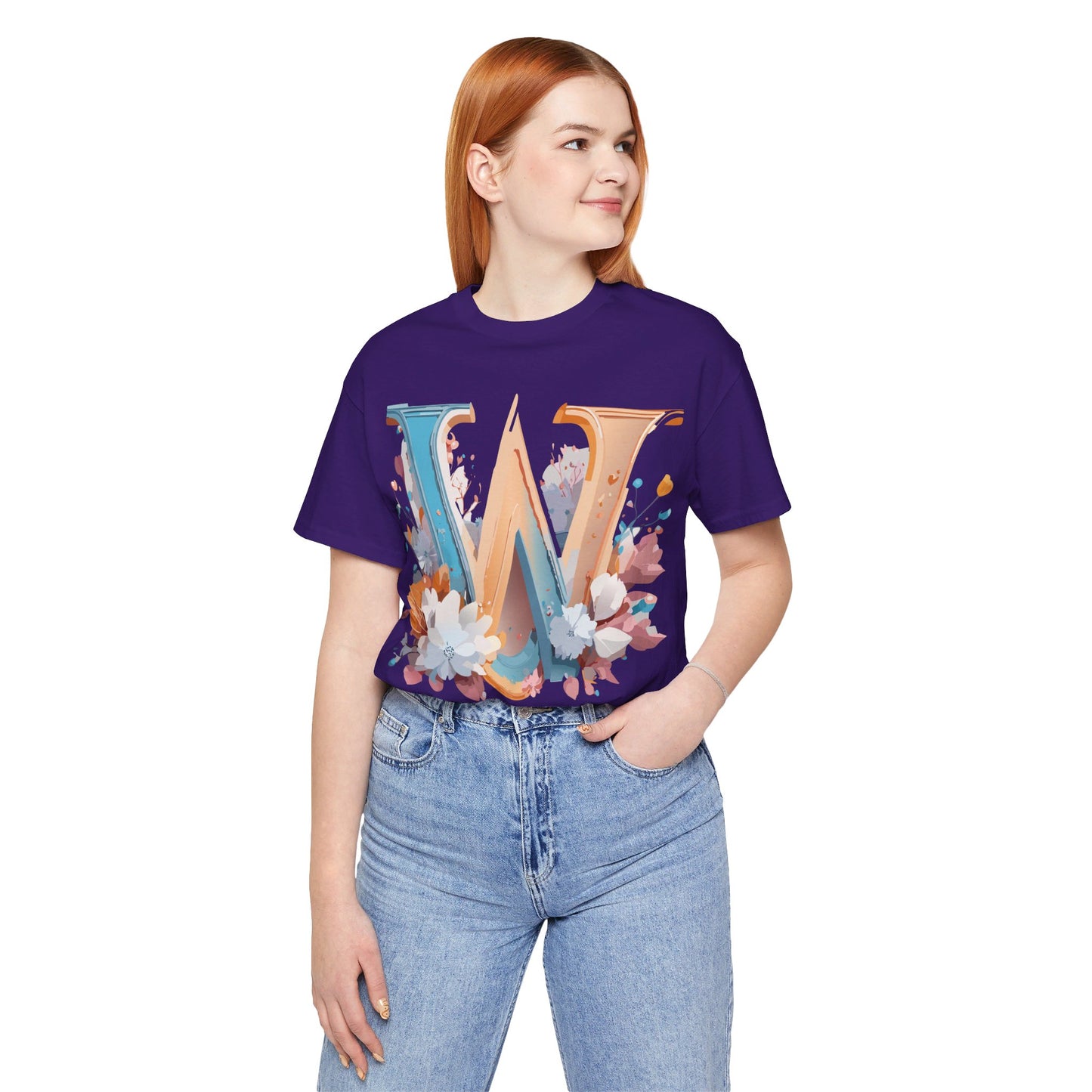 Natural Cotton Tee Shirt - Letters Collection - W Printify