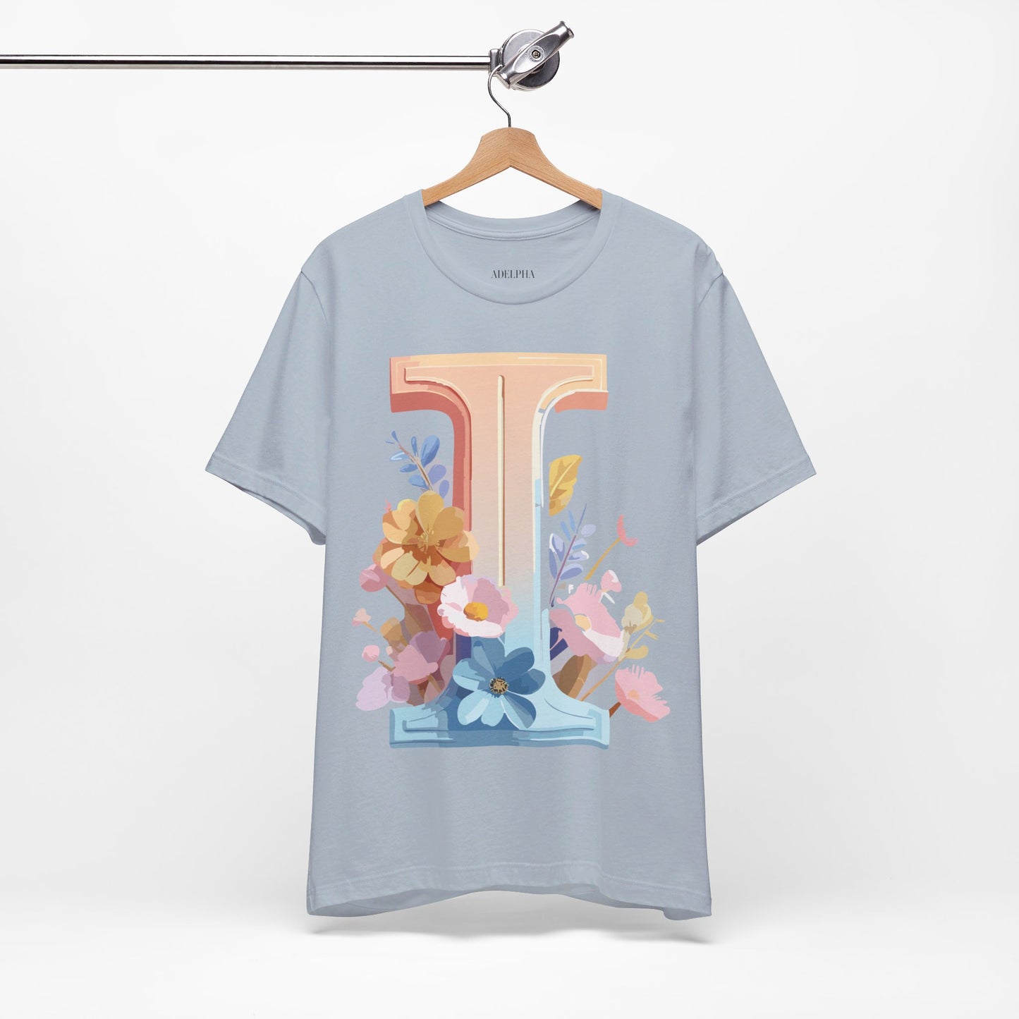 Natural Cotton Tee Shirt - Letters Collection - I Printify