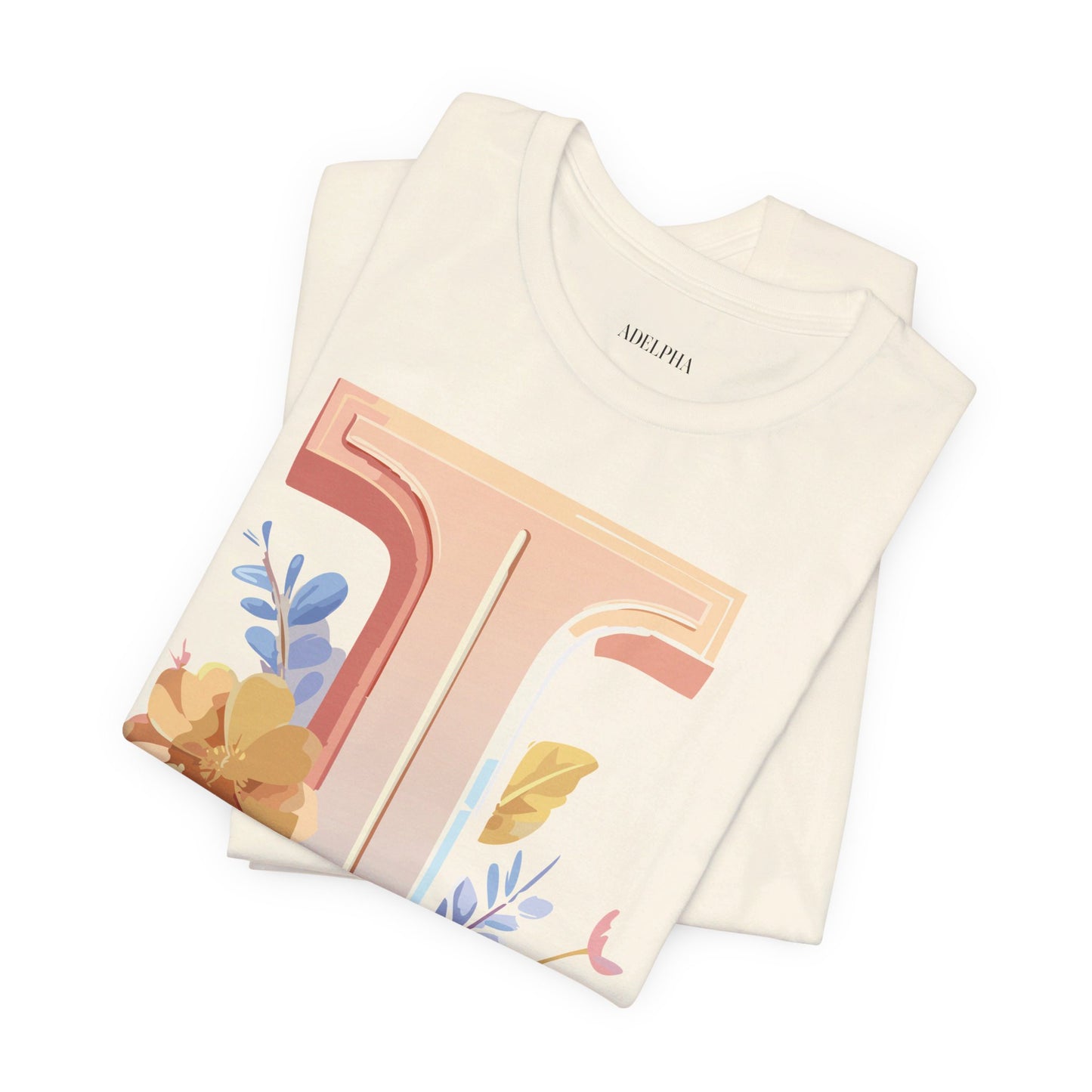 Natural Cotton Tee Shirt - Letters Collection - I Printify