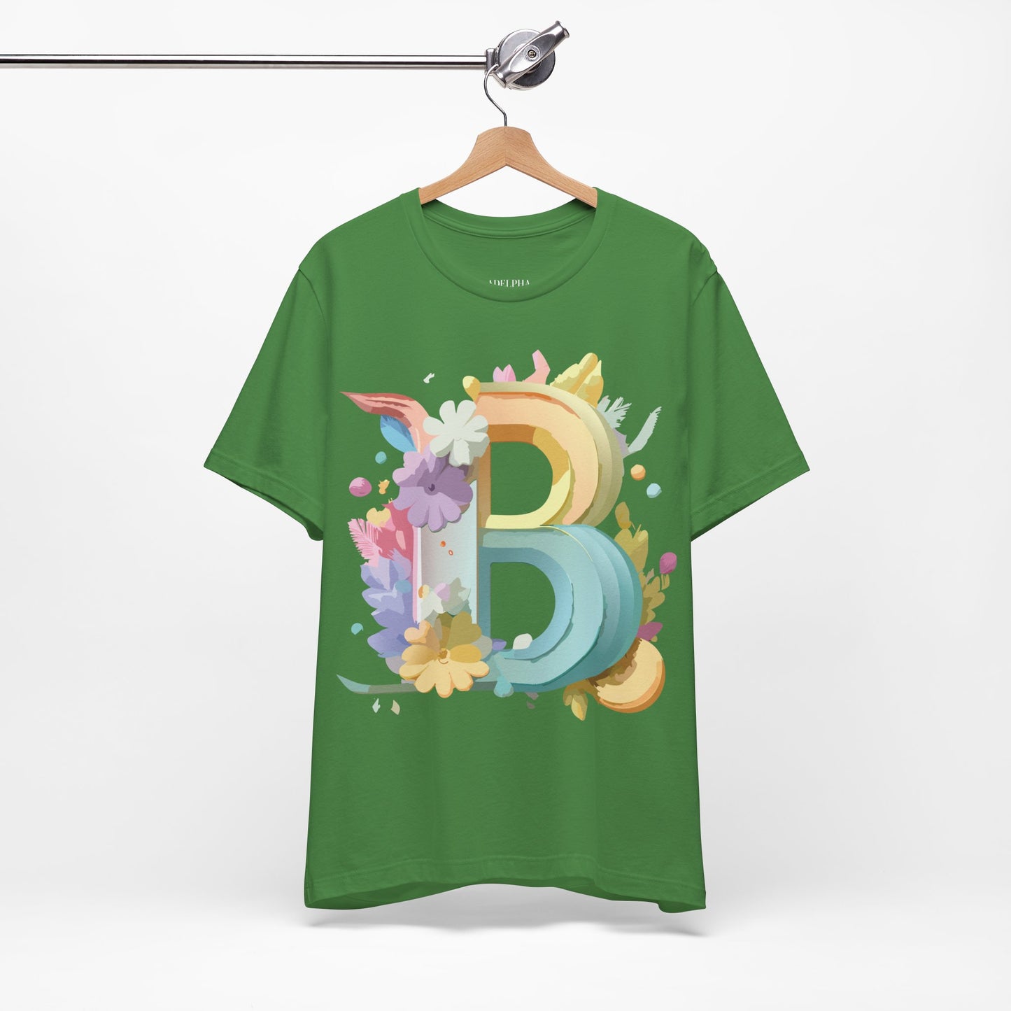 Natural Cotton Tee Shirt - Letters Collection - B Printify