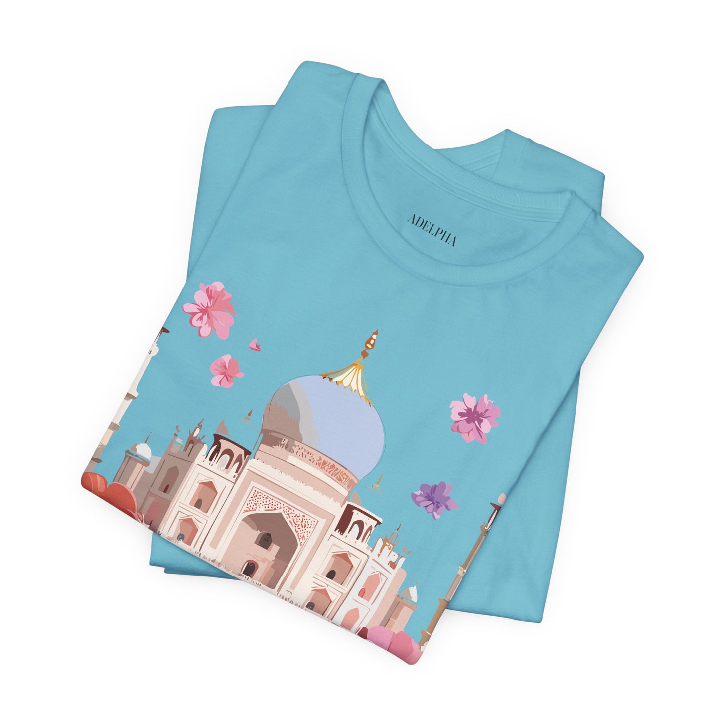 Natural Cotton Tee Shirt - Taj Mahal, India Printify