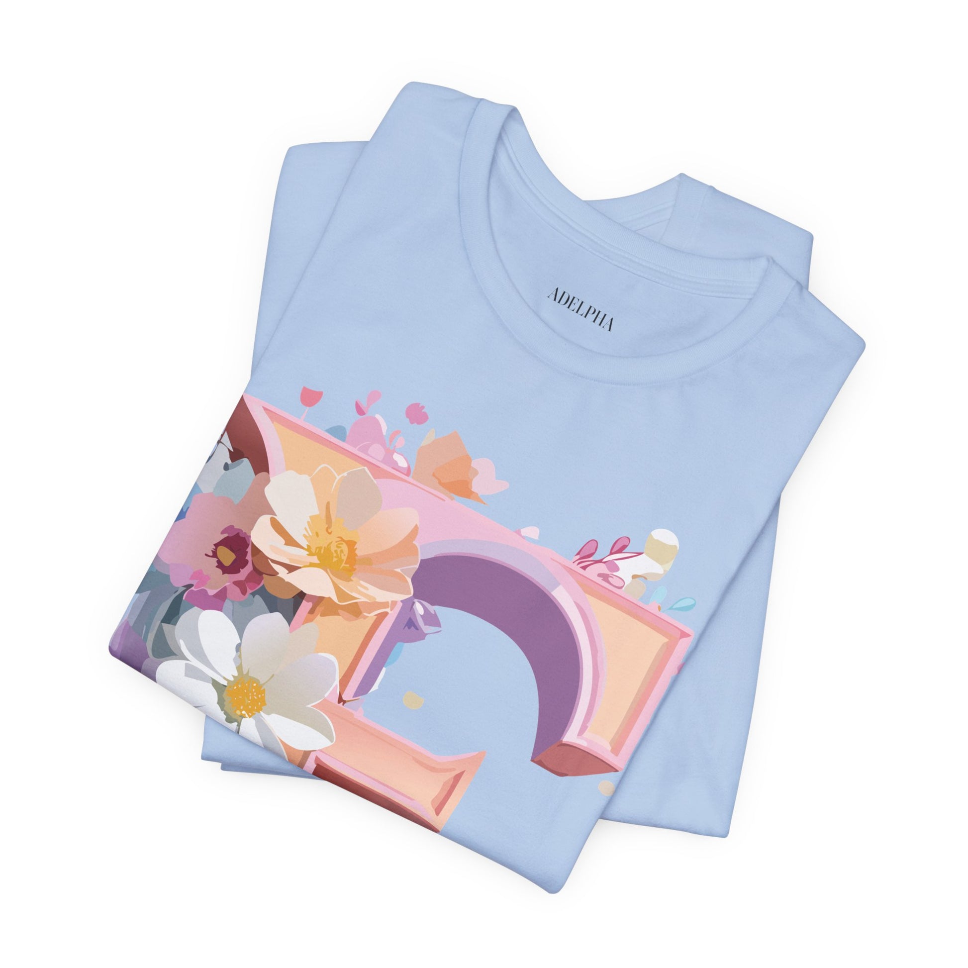 Natural Cotton Tee Shirt - Letters Collection - E Printify