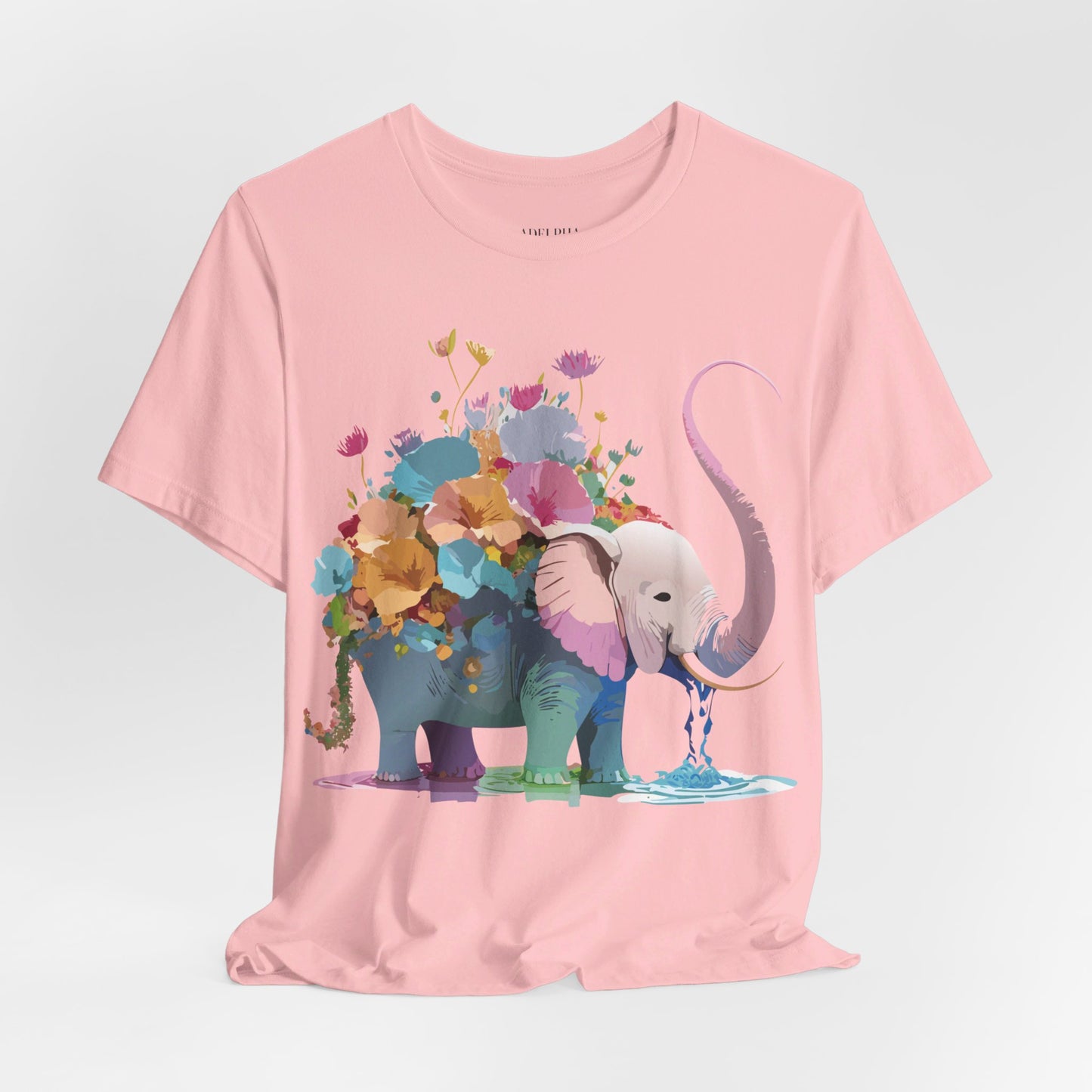 Natural Cotton Tee Shirt with Elephant Printify