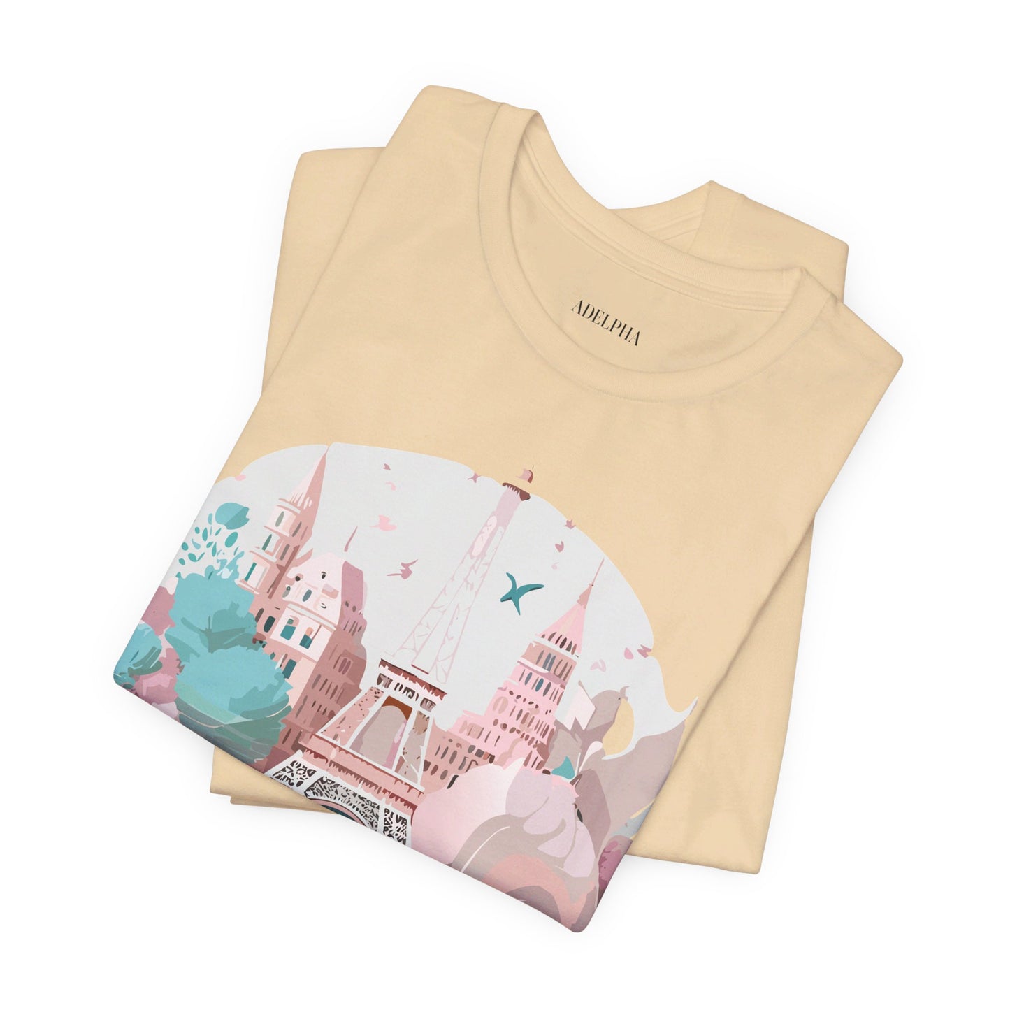 Natural Cotton Tee Shirt - Beautiful Places Collection - Paris Printify