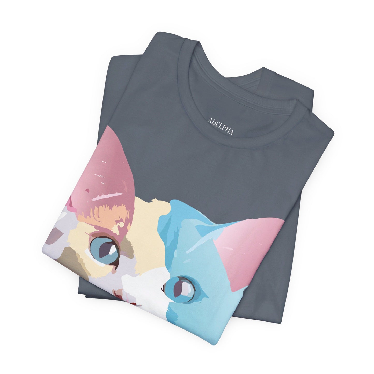 Natural Cotton Tee Shirt with Cat Printify