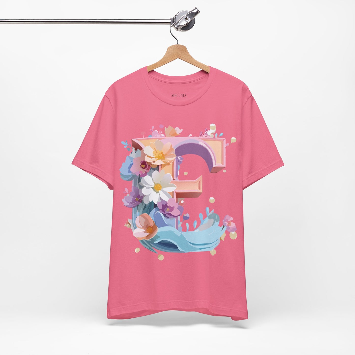 Natural Cotton Tee Shirt - Letters Collection - E Printify