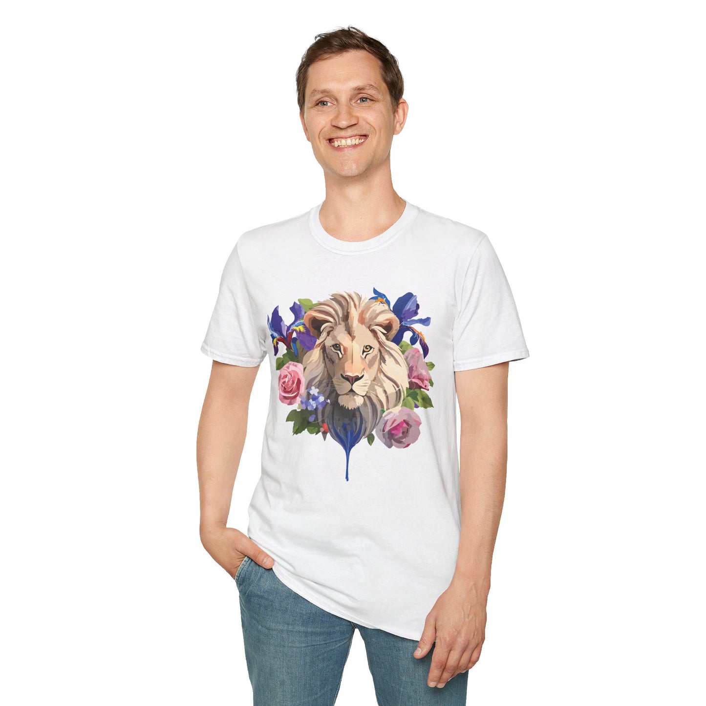 Lion Shirt, Shirt with Lion, Floral Lion Tee, Shirt with Animals