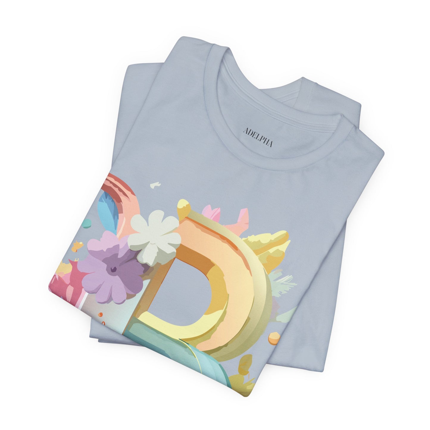 Natural Cotton Tee Shirt - Letters Collection - B Printify