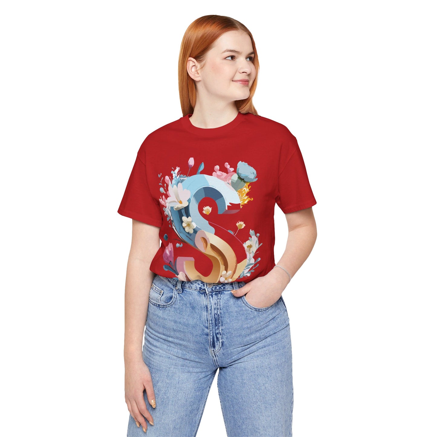 Natural Cotton Tee Shirt - Letters Collection - S Printify
