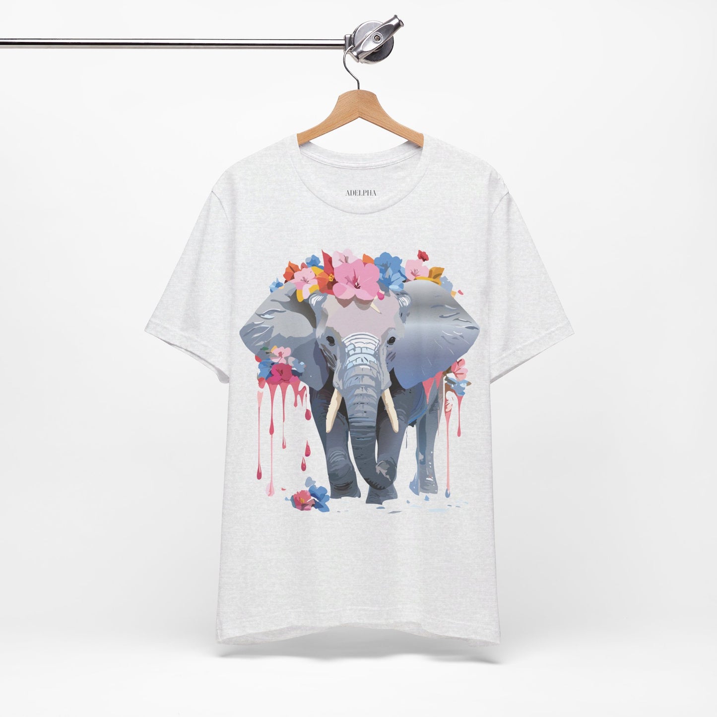 Natural Cotton Tee Shirt with Elephant Printify