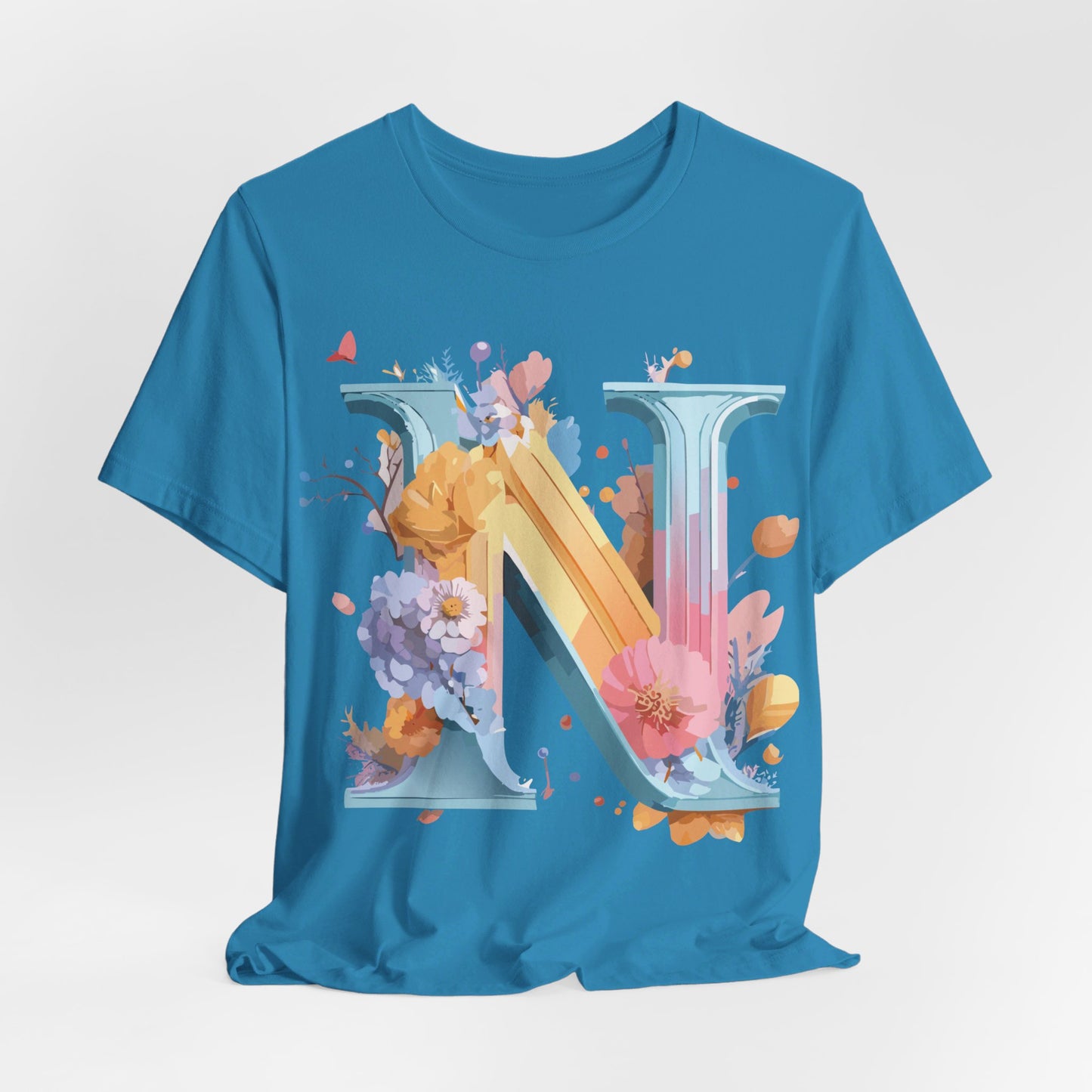 Natural Cotton Tee Shirt - Letters Collection - N Printify
