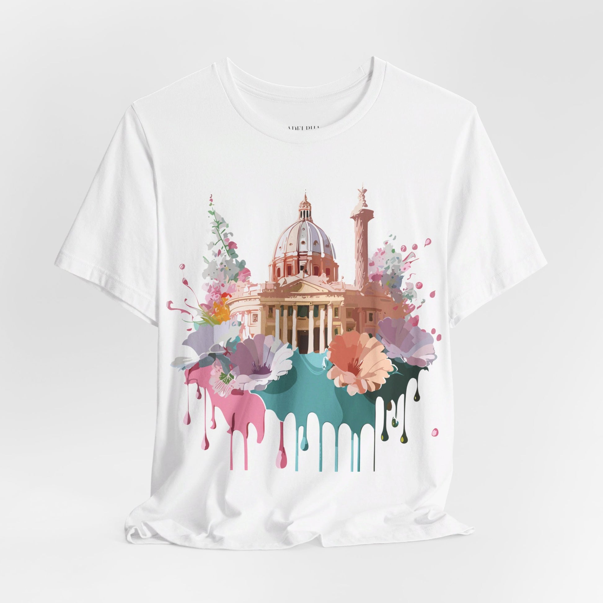 Natural Cotton Tee Shirt - Beautiful Places Collection - Rome Printify