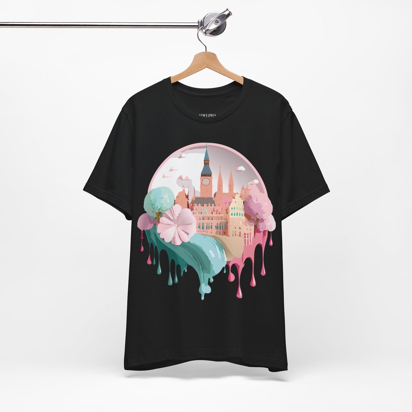 Natural Cotton Tee Shirt - Beautiful Places Collection - Prague Printify