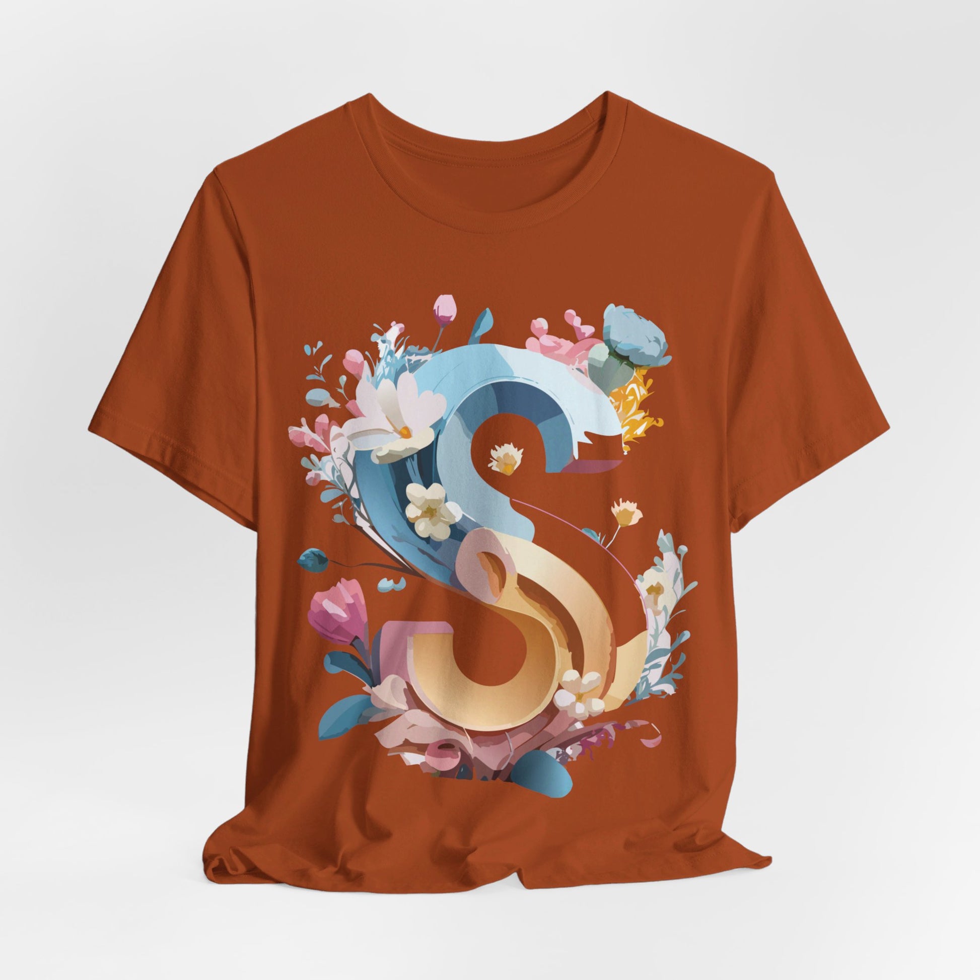 Natural Cotton Tee Shirt - Letters Collection - S Printify