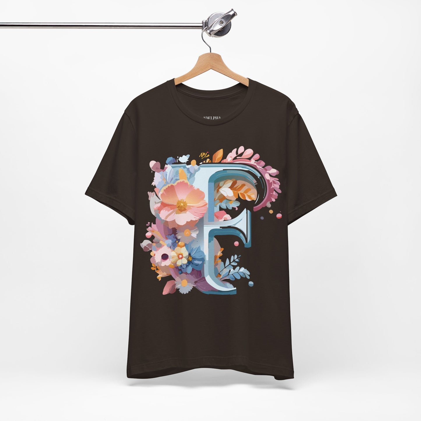 Natural Cotton Tee Shirt - Letters Collection - F Printify