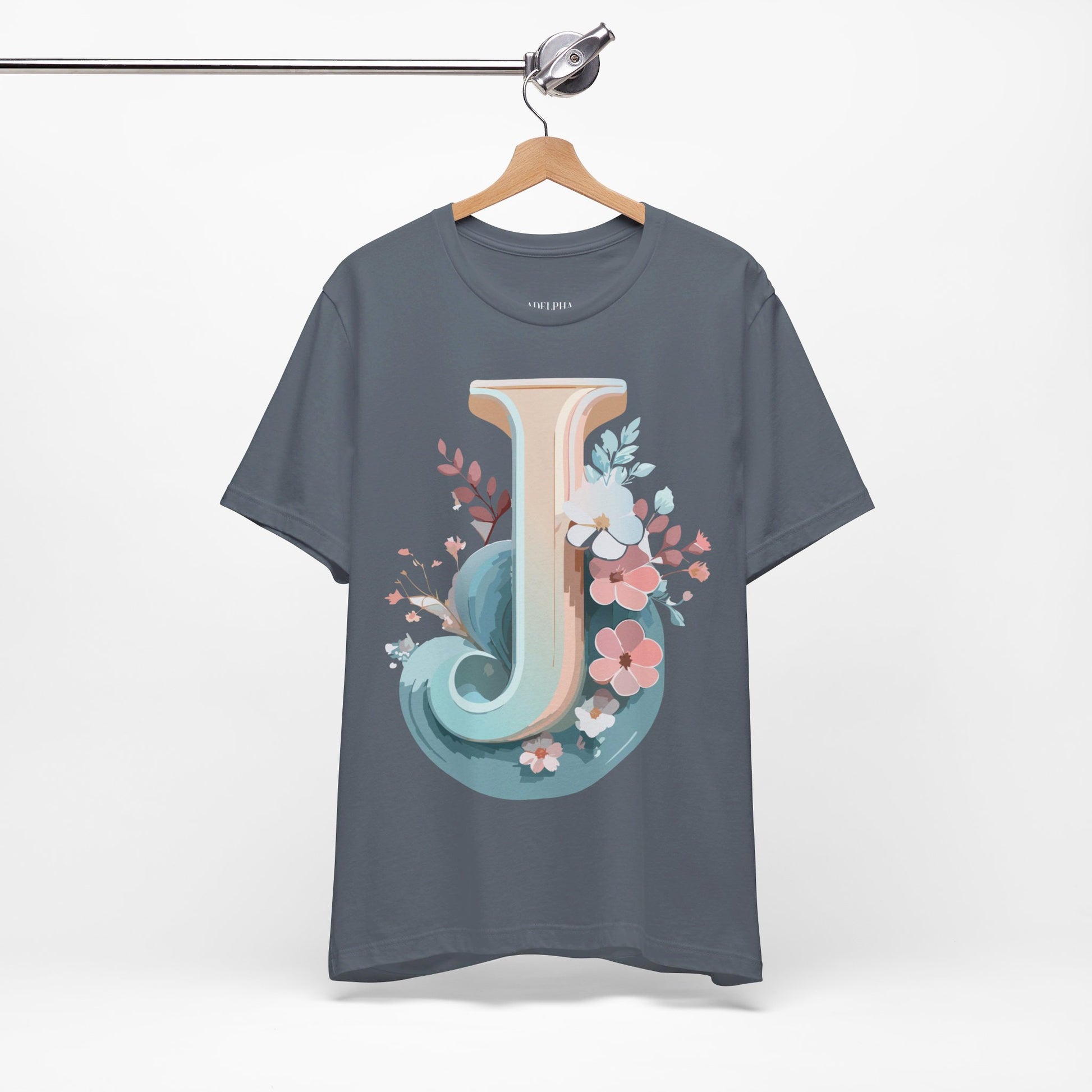 Natural Cotton Tee Shirt - Letters Collection - J Printify