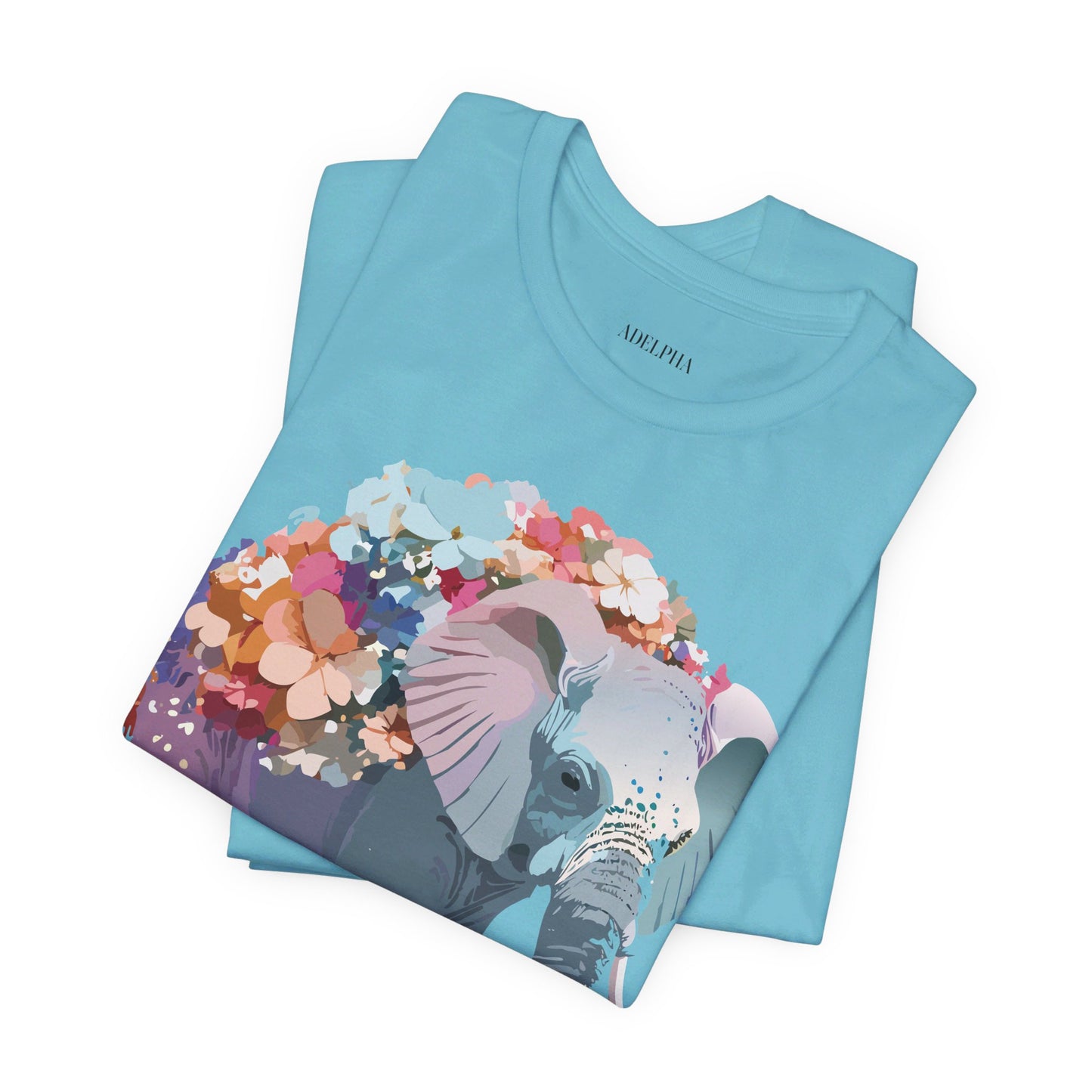 Natural Cotton Tee Shirt with Elephant Printify