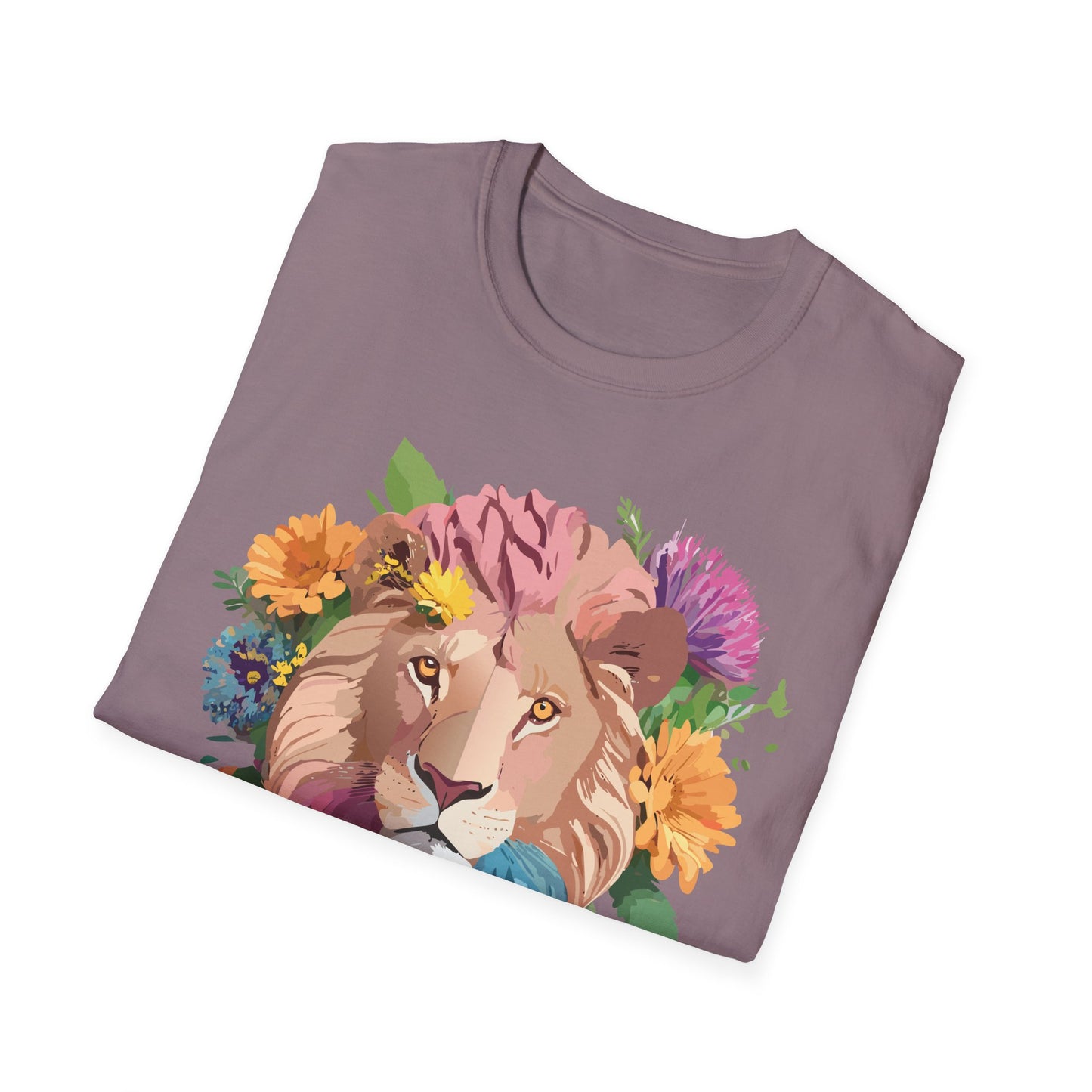 Lion Shirt, Shirt with Lion, Floral Lion Tee, Shirt with Animals