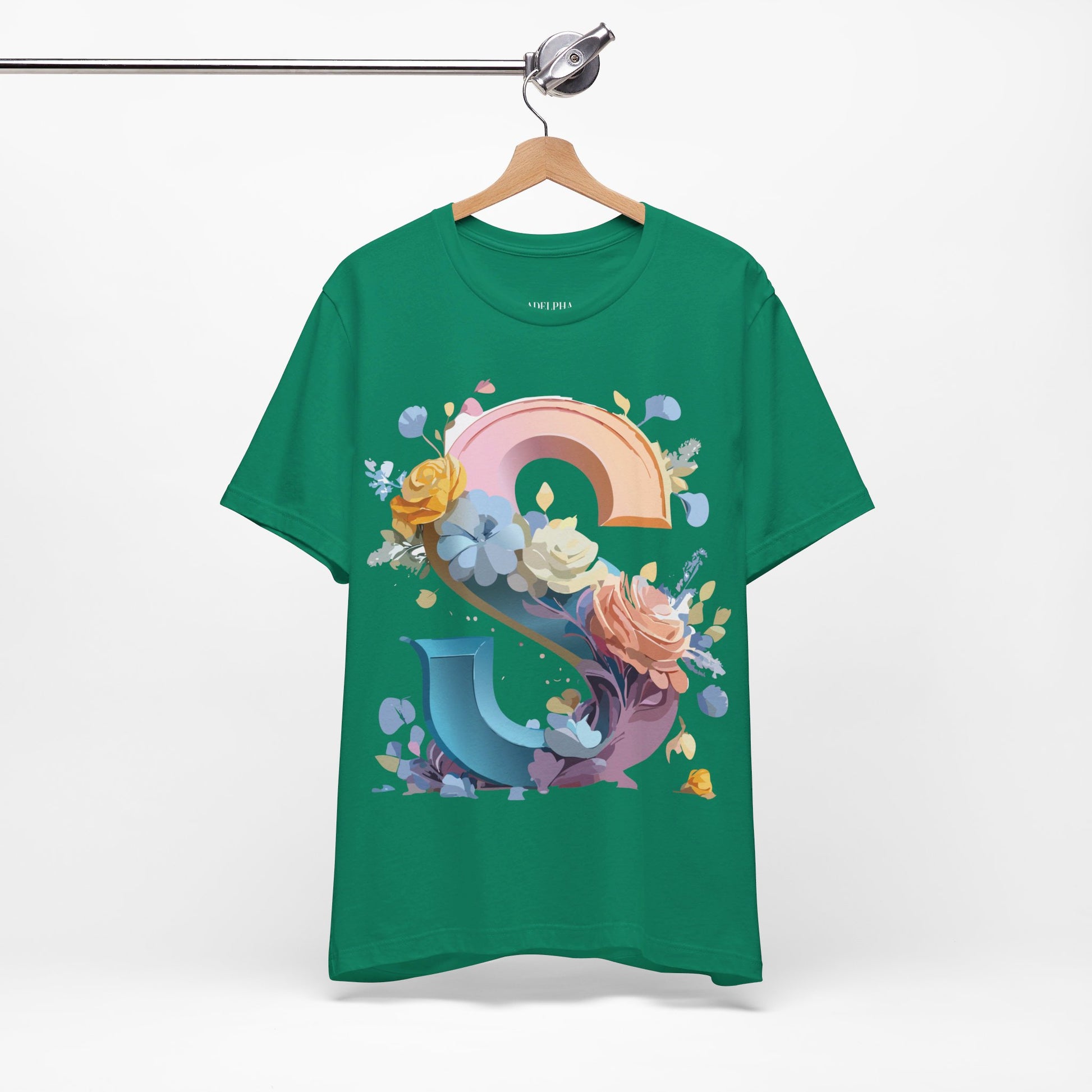 Natural Cotton Tee Shirt - Letters Collection - S Printify