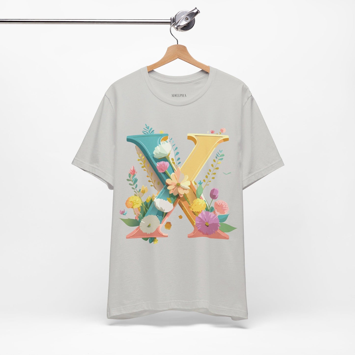 Natural Cotton Tee Shirt - Letters Collection - X Printify