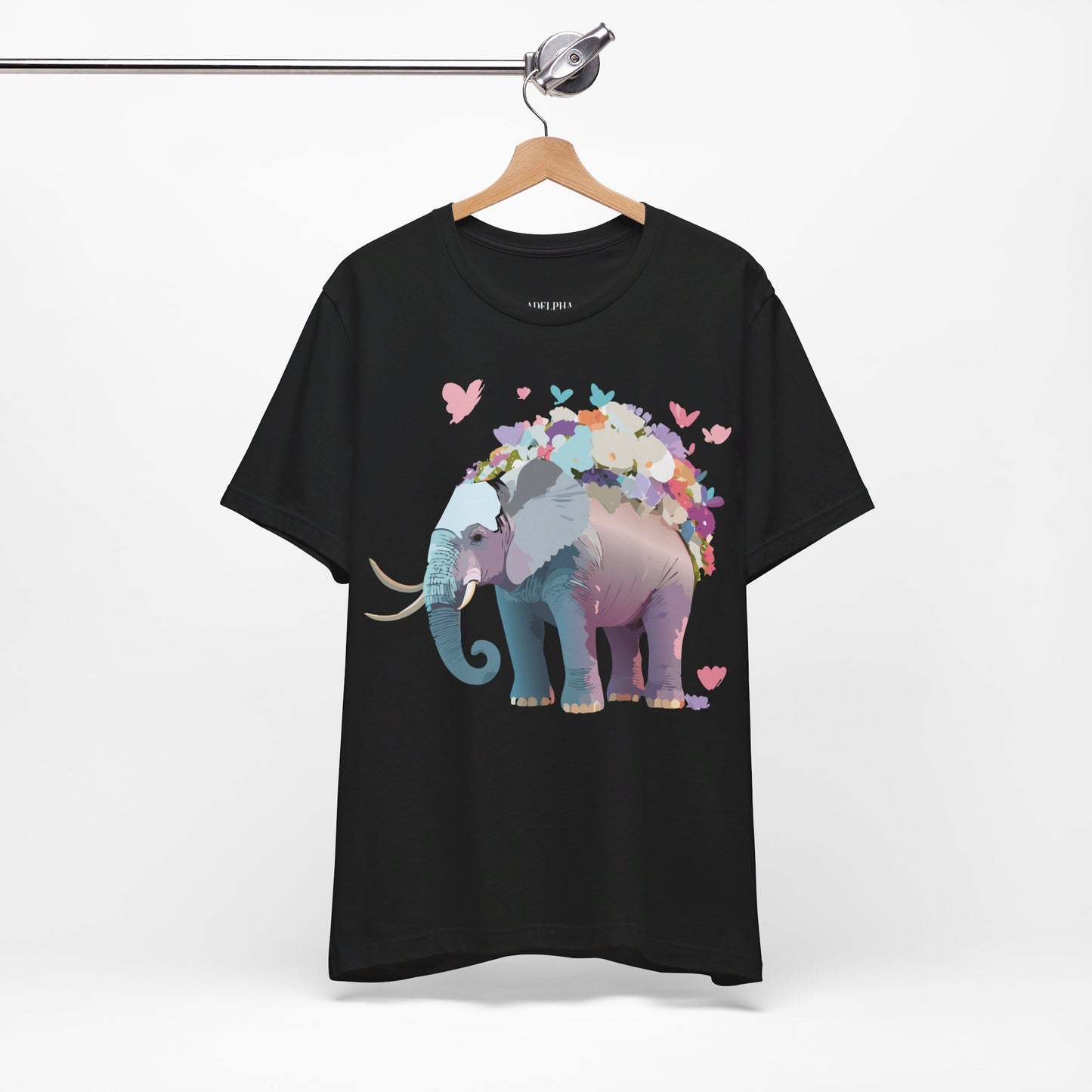 Natural Cotton Tee Shirt with Elephant Printify