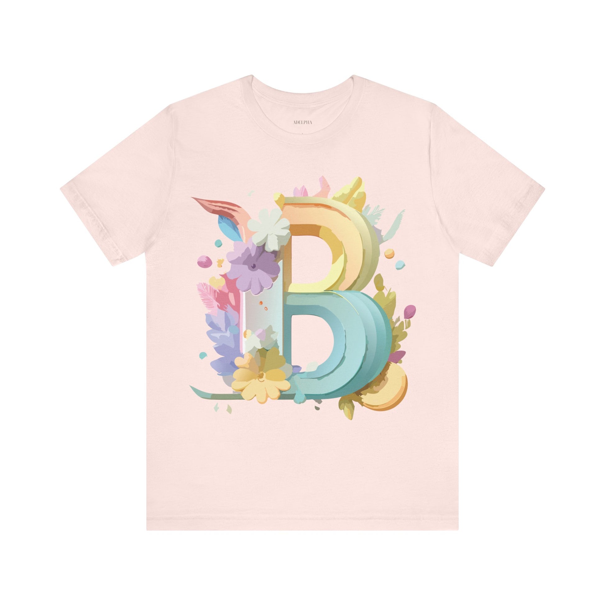 Natural Cotton Tee Shirt - Letters Collection - B Printify