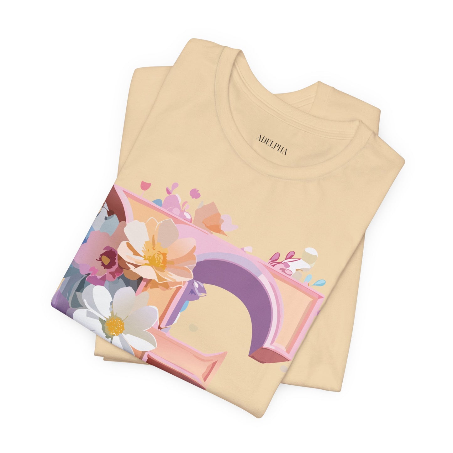 Natural Cotton Tee Shirt - Letters Collection - E Printify