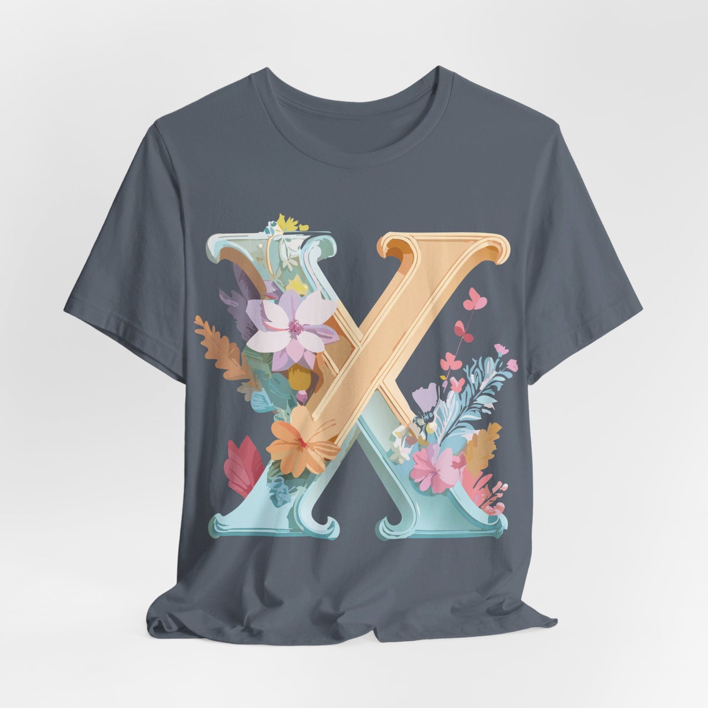 Natural Cotton Tee Shirt - Letters Collection - X Printify