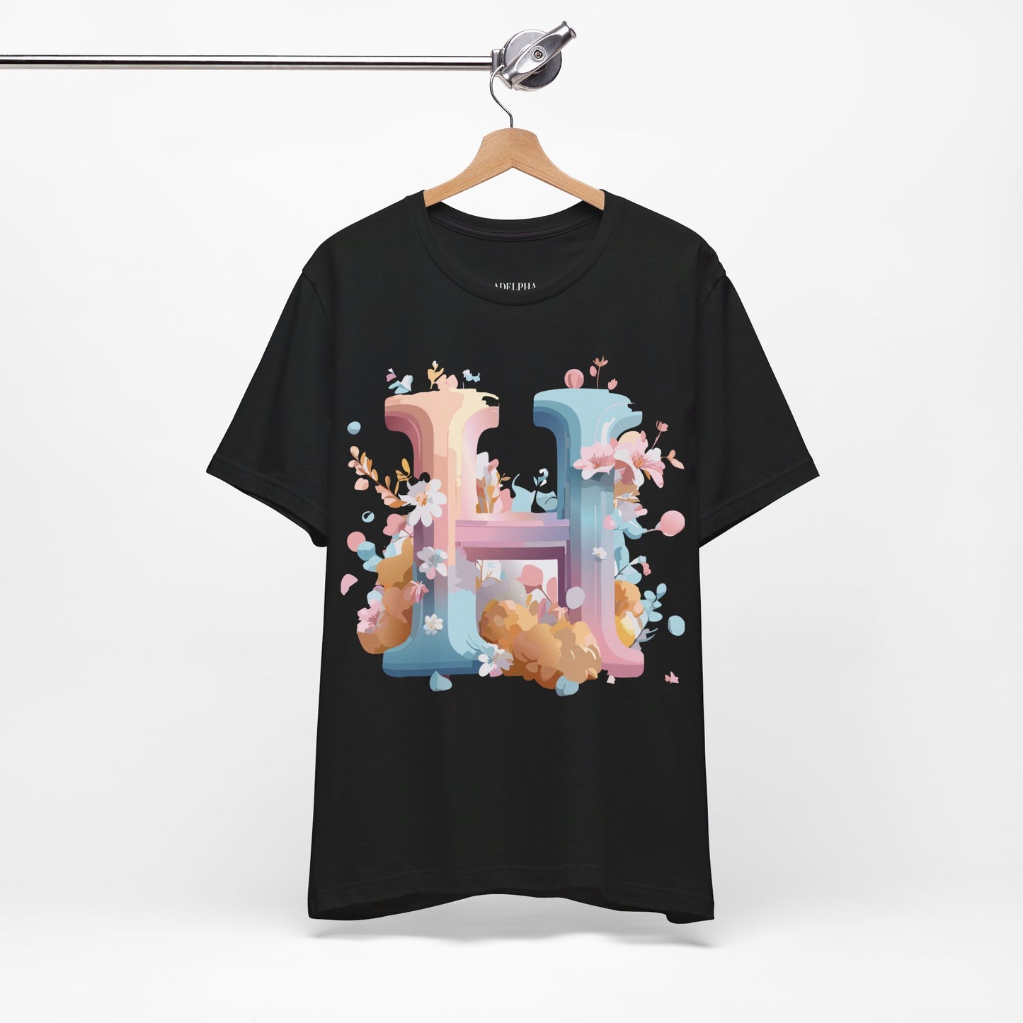 Natural Cotton Tee Shirt - Letters Collection - H Printify